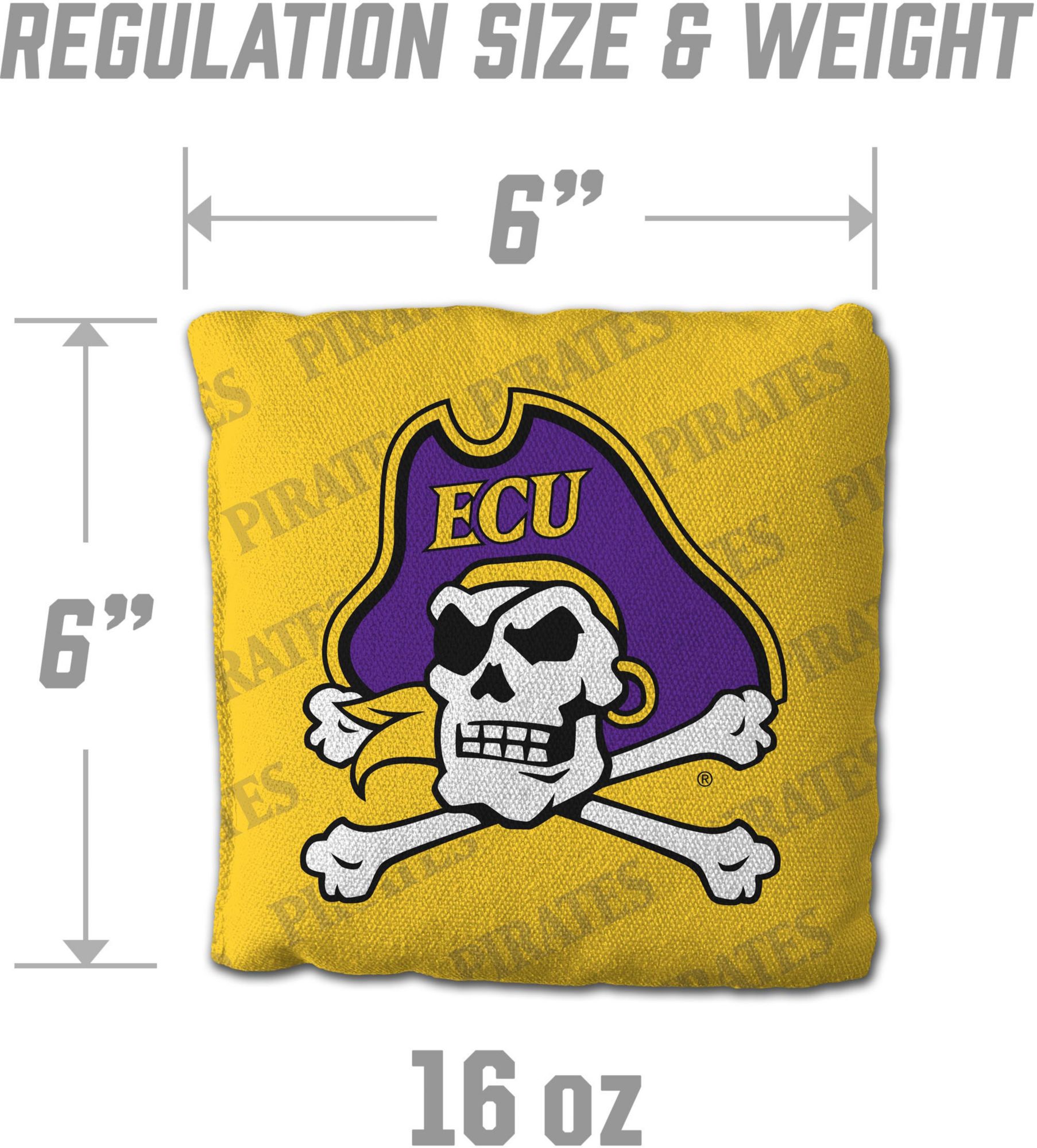 YouTheFan East Carolina Pirates Yellow 4-Pack Cornhole Bean Bag Set product image
