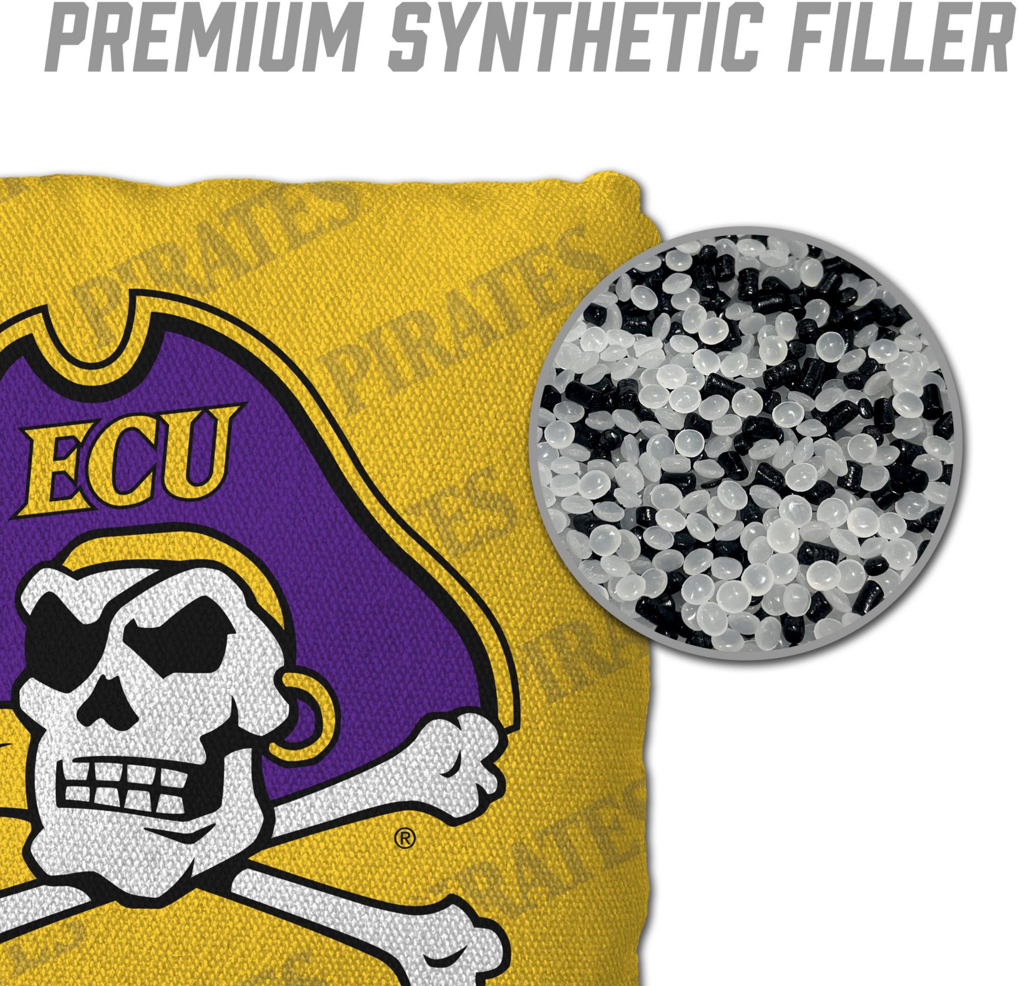 YouTheFan East Carolina Pirates Yellow 4-Pack Cornhole Bean Bag Set product image