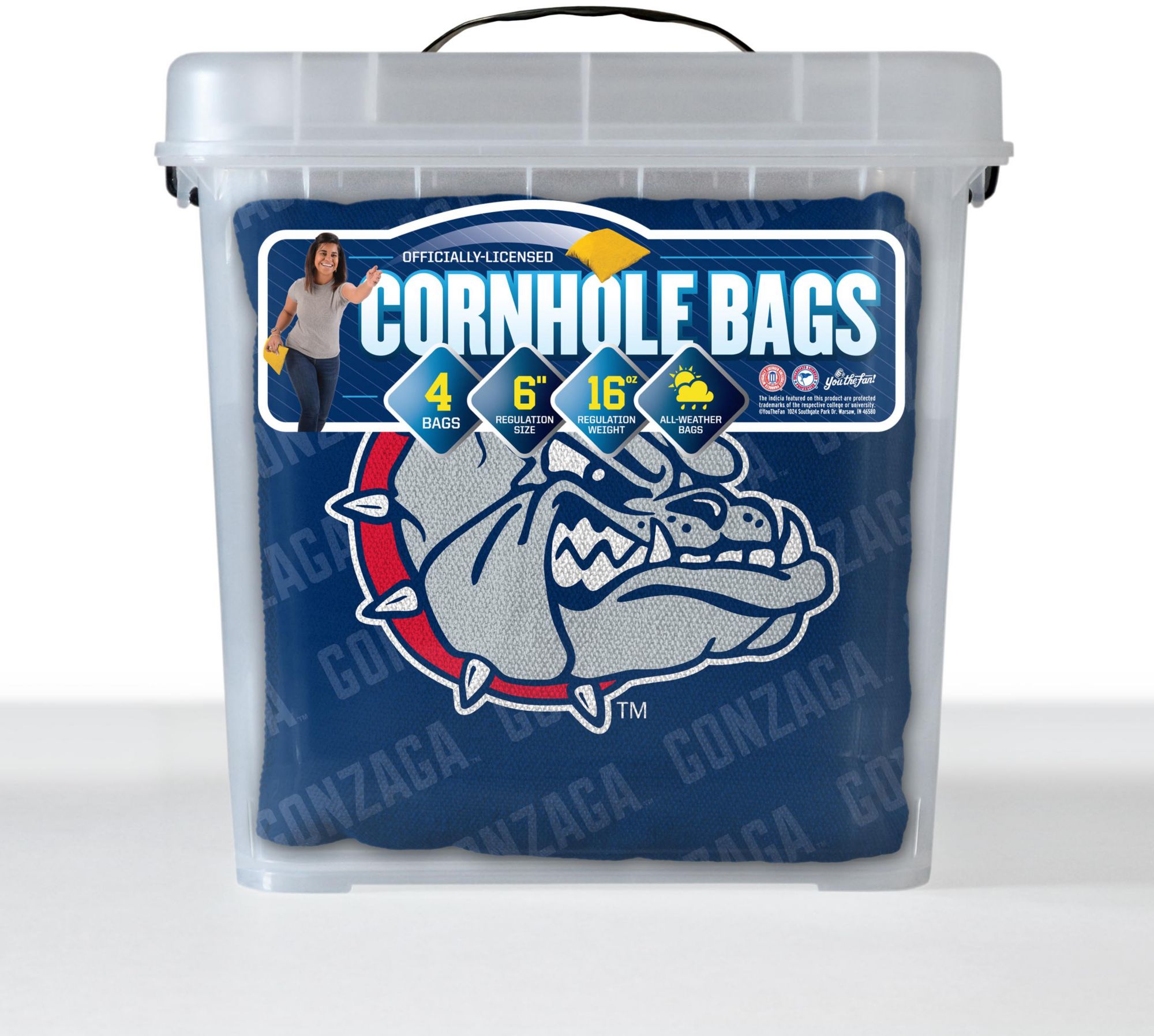 YouTheFan Gonzaga Bulldogs Blue 4-Pack Cornhole Bean Bag Set product image