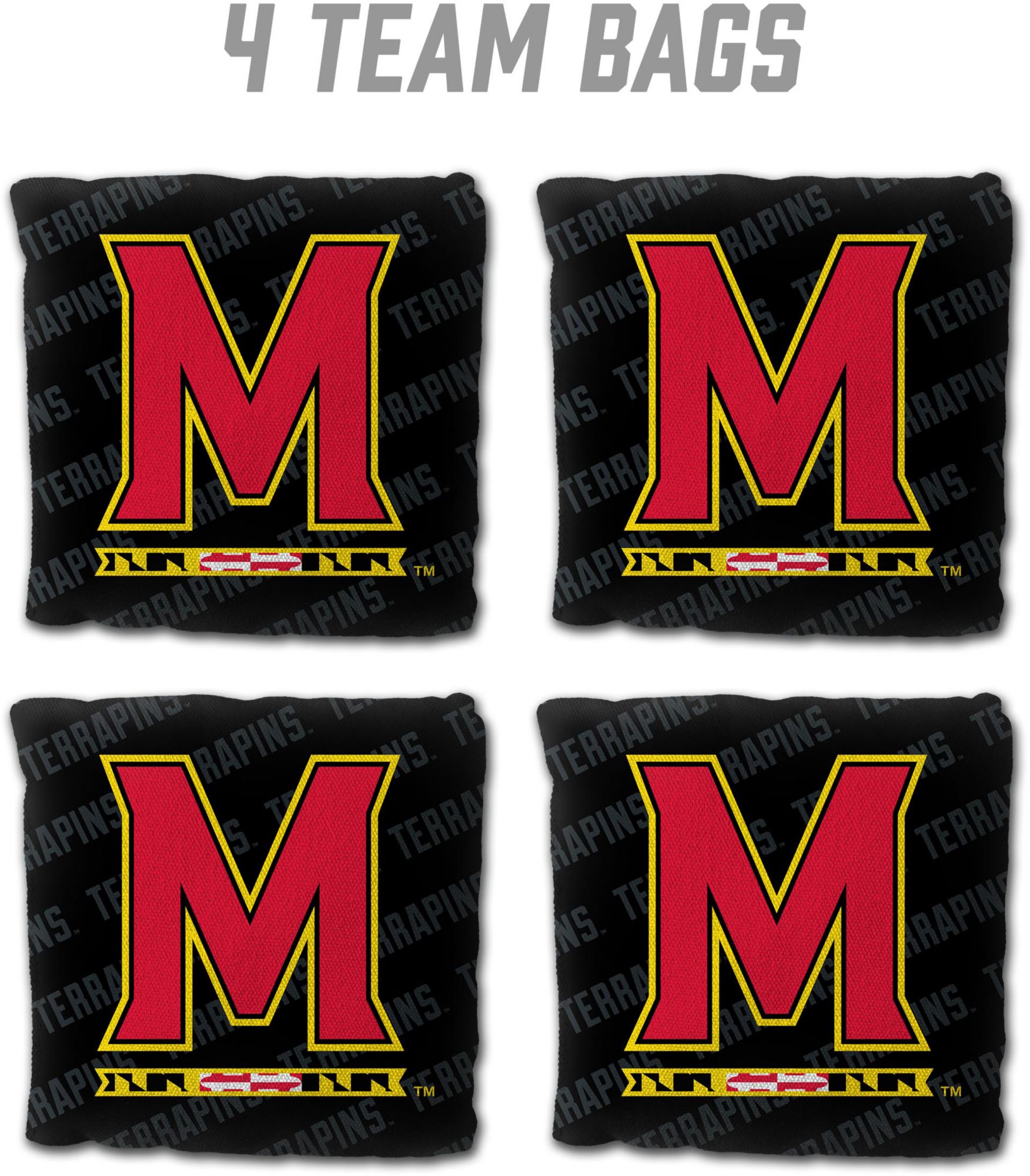 YouTheFan Maryland Terrapins Black 4-Pack Cornhole Bean Bag Set product image