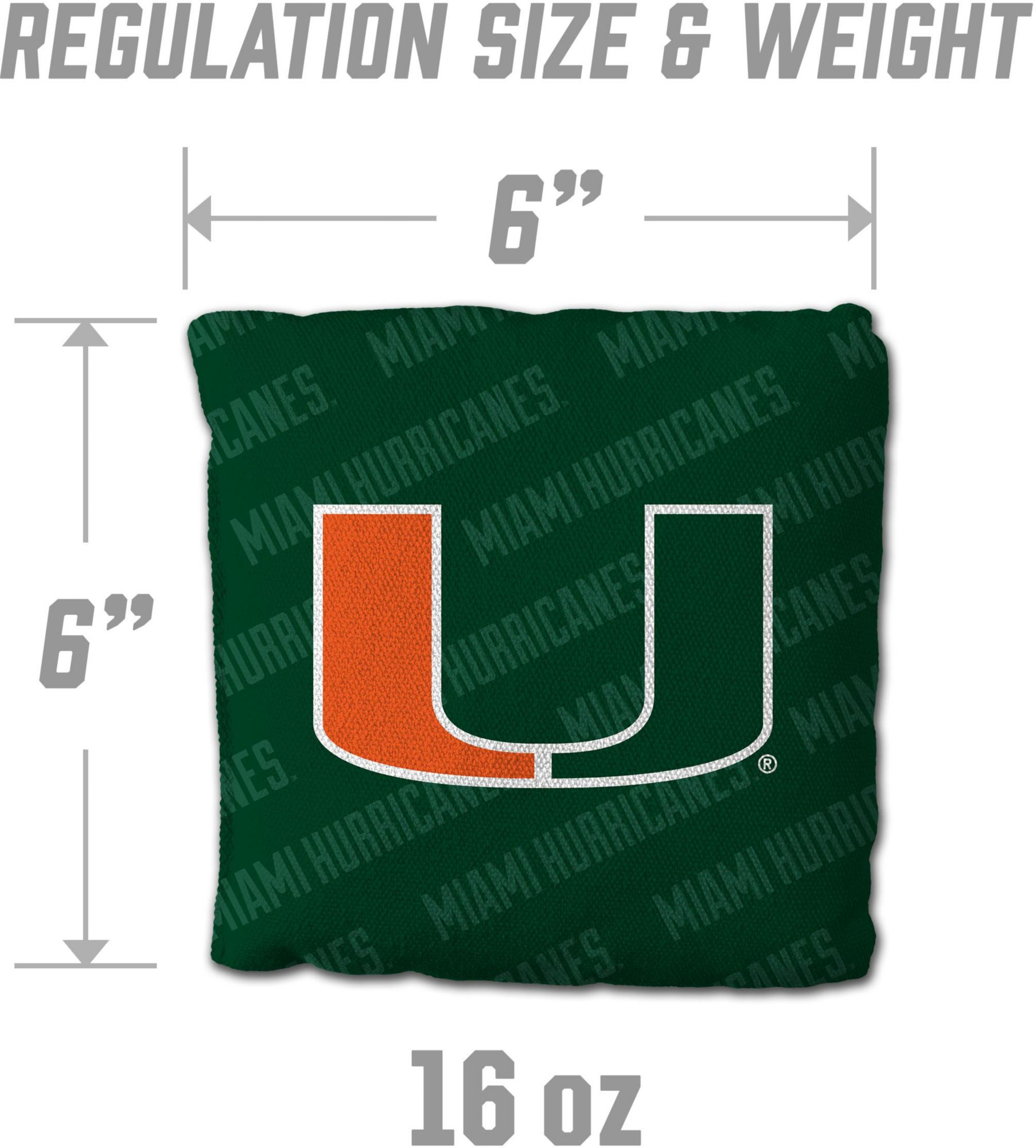 YouTheFan Miami (FL) Hurricanes Green 4-Pack Cornhole Bean Bag Set product image