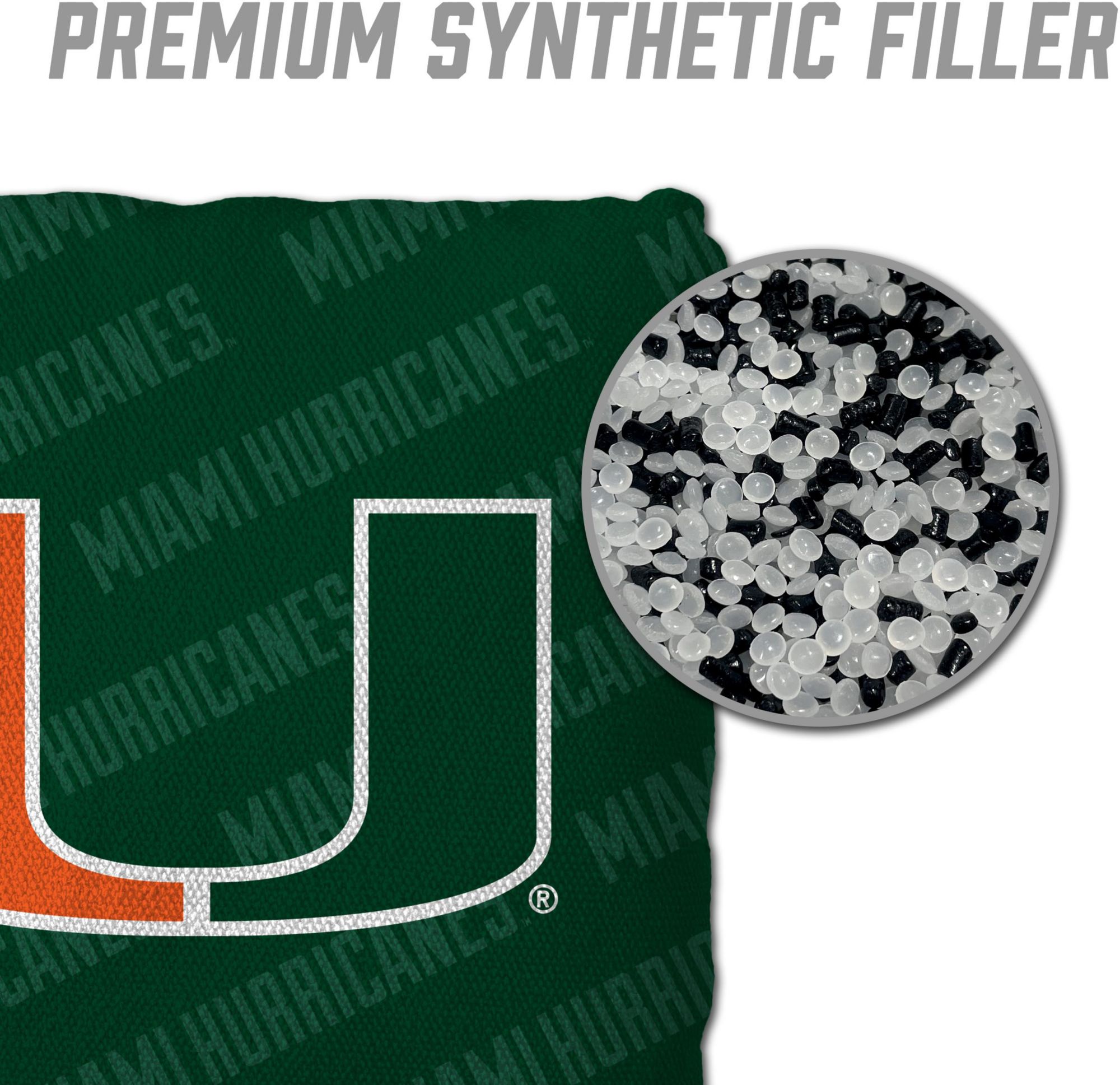 YouTheFan Miami (FL) Hurricanes Green 4-Pack Cornhole Bean Bag Set product image
