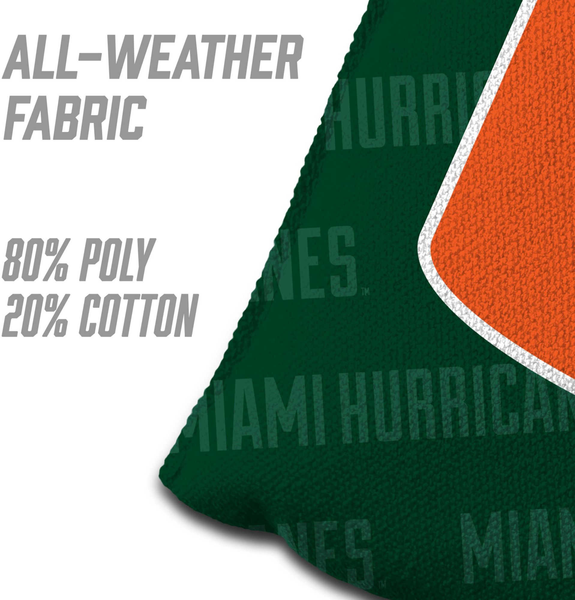 YouTheFan Miami (FL) Hurricanes Green 4-Pack Cornhole Bean Bag Set product image