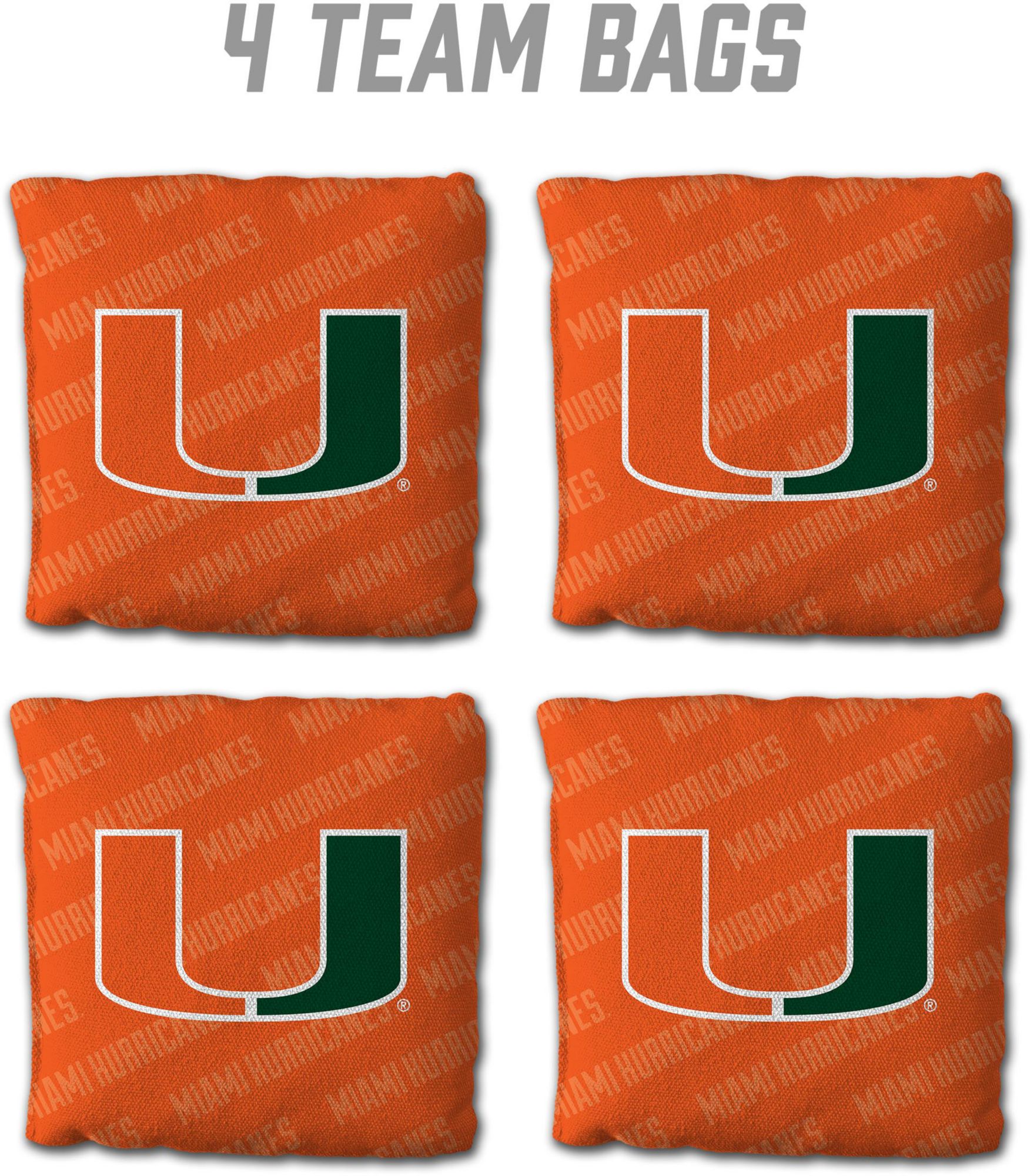 YouTheFan Miami (FL) Hurricanes Orange 4-Pack Cornhole Bean Bag Set product image