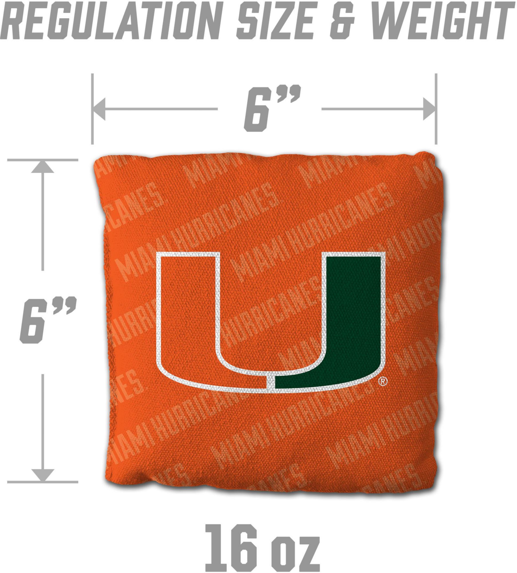 YouTheFan Miami (FL) Hurricanes Orange 4-Pack Cornhole Bean Bag Set product image