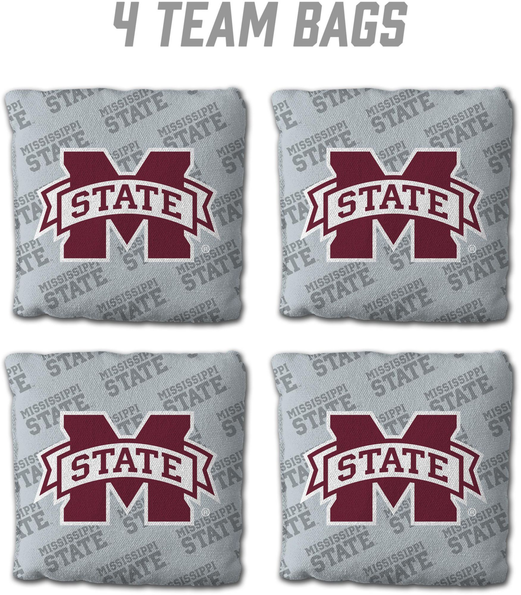 YouTheFan Mississippi State Bulldogs Grey 4-Pack Cornhole Bean Bag Set product image