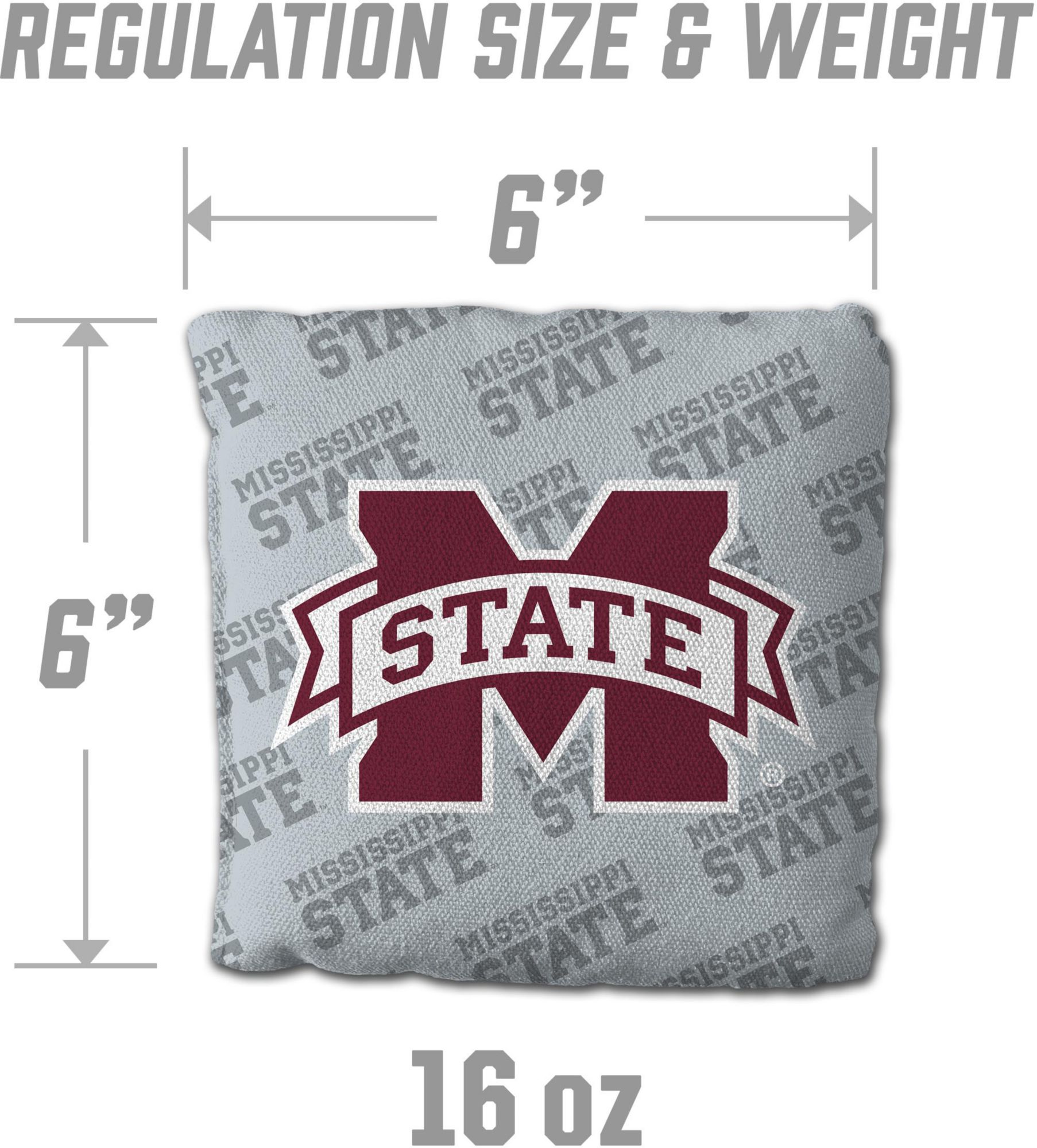 YouTheFan Mississippi State Bulldogs Grey 4-Pack Cornhole Bean Bag Set product image