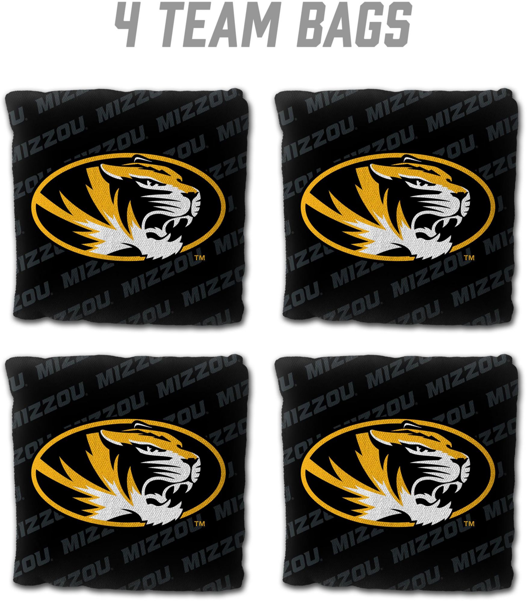 YouTheFan Missouri Tigers Black 4-Pack Cornhole Bean Bag Set product image