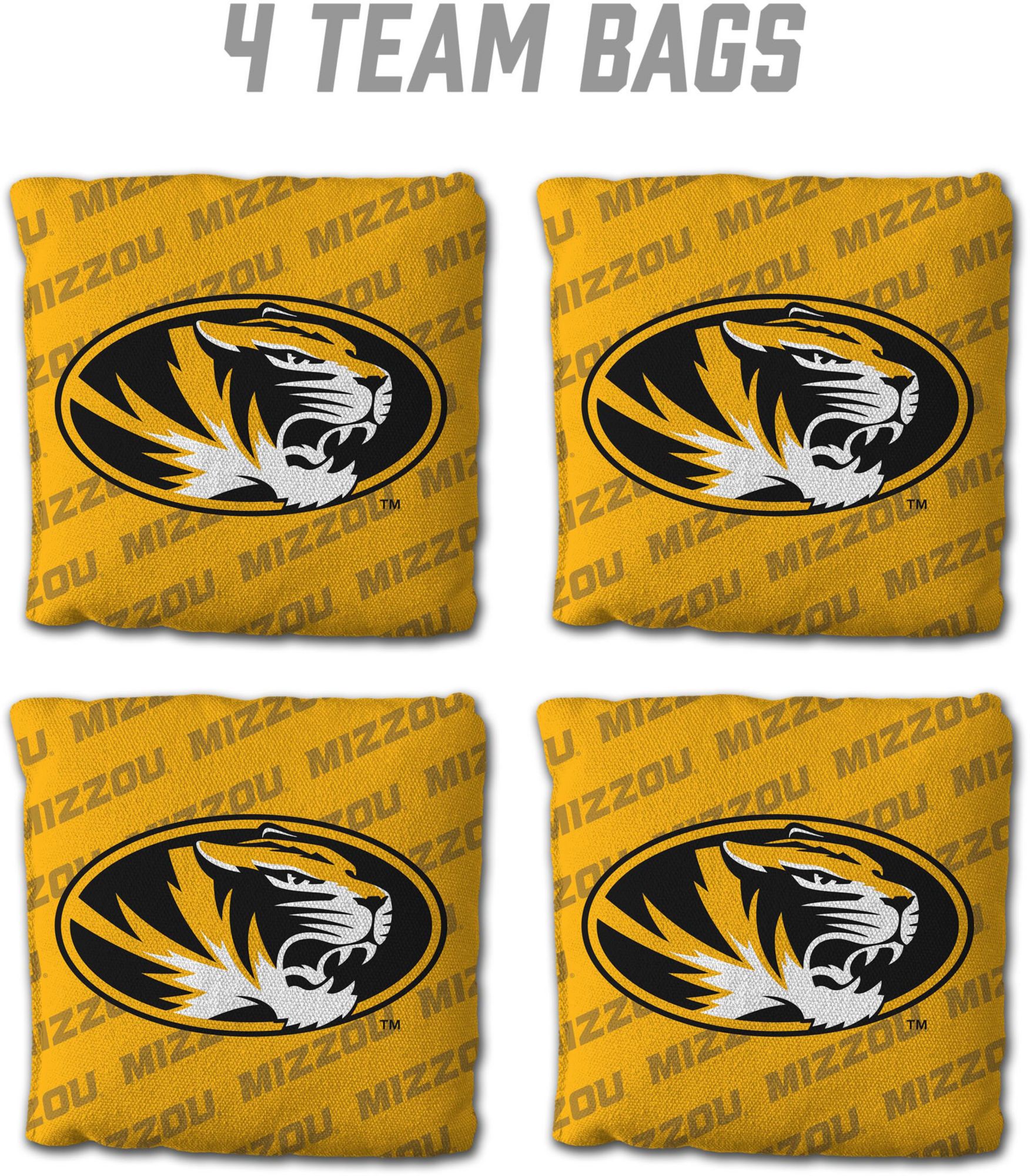 YouTheFan Missouri Tigers Yellow 4-Pack Cornhole Bean Bag Set product image