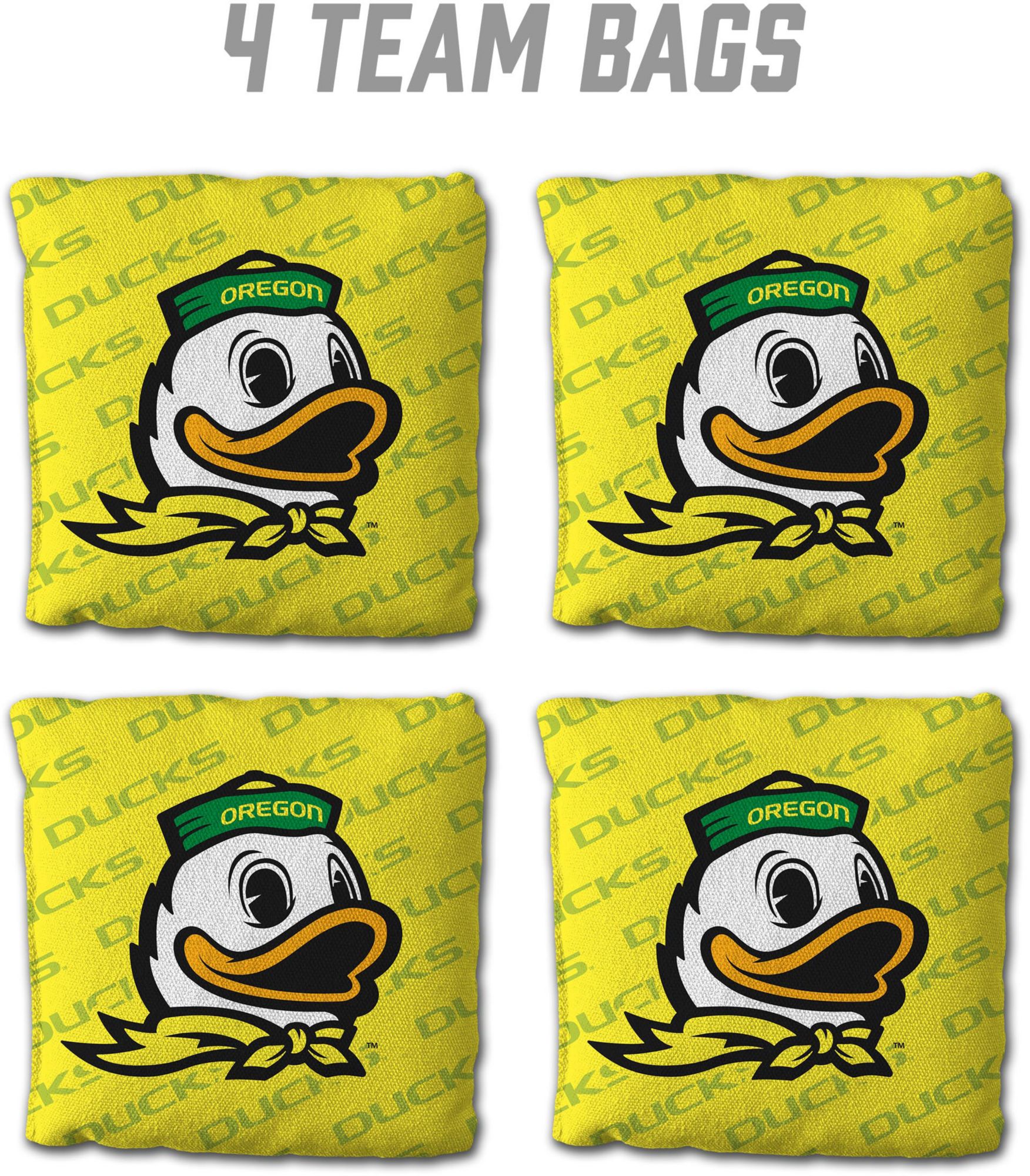 YouTheFan Oregon Ducks Yellow 4-Pack Cornhole Bean Bag Set product image