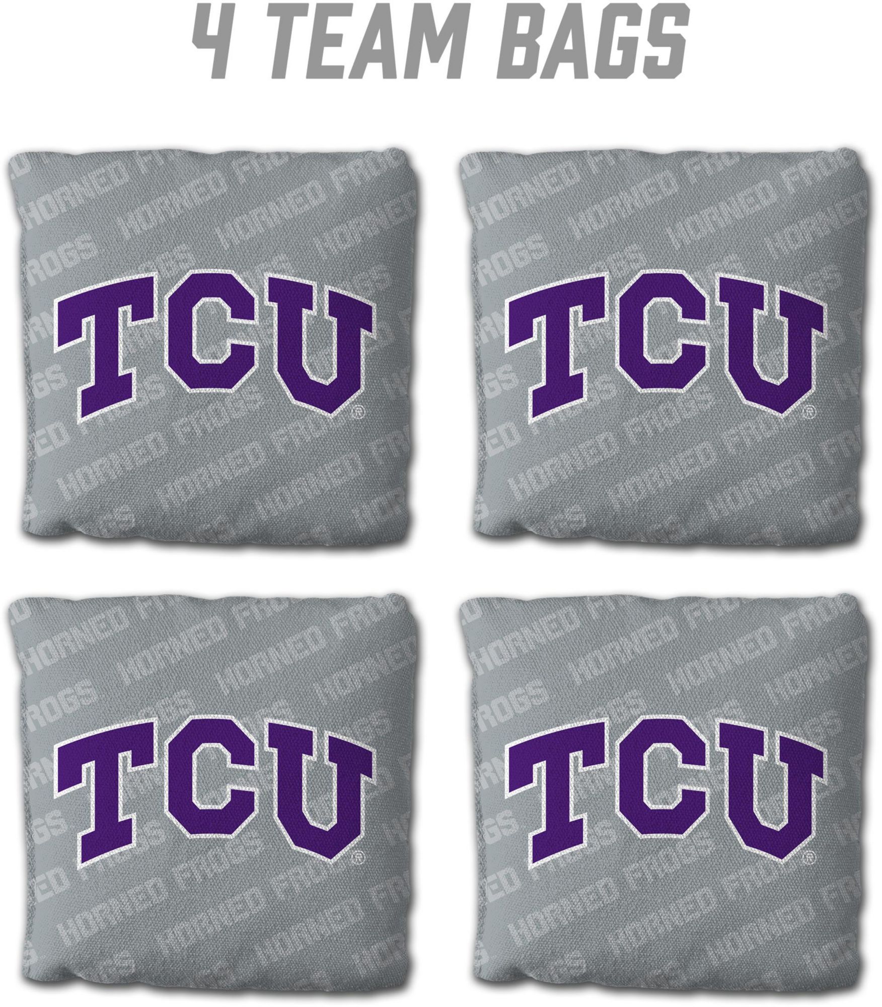 YouTheFan TCU Horned Frogs Grey 4-Pack Cornhole Bean Bag Set product image