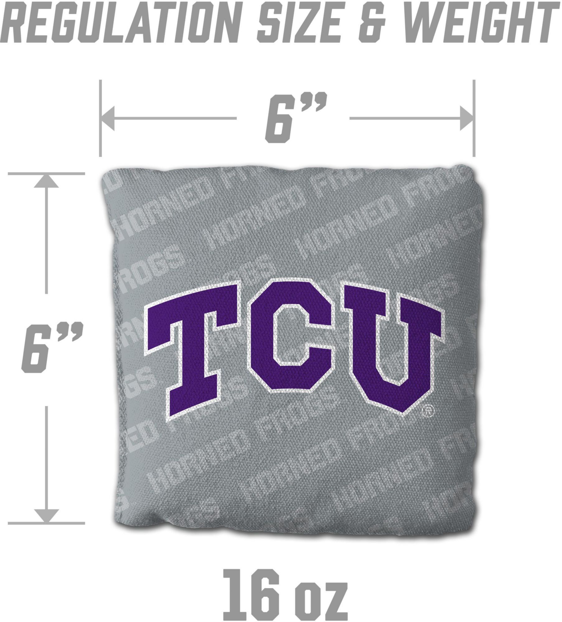 YouTheFan TCU Horned Frogs Grey 4-Pack Cornhole Bean Bag Set product image