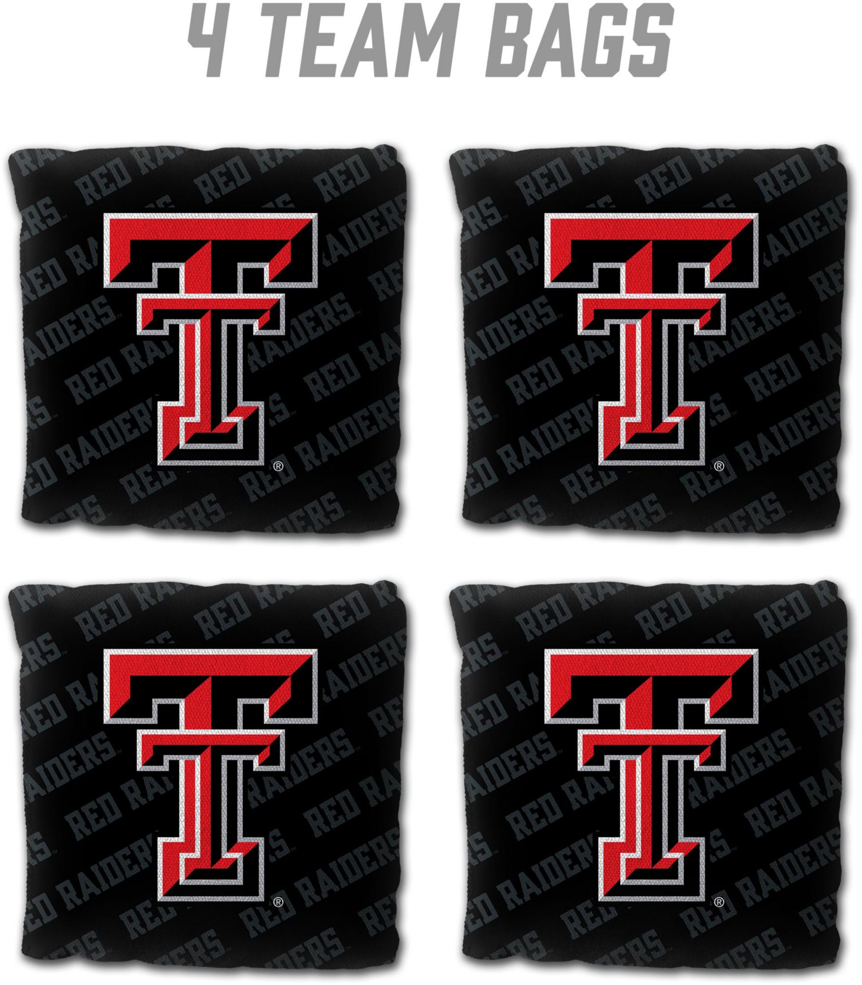 YouTheFan Texas Tech Red Raiders Black 4-Pack Cornhole Bean Bag Set product image