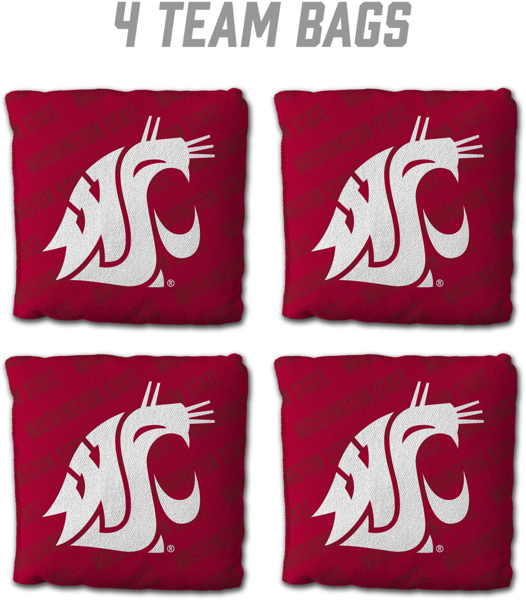 YouTheFan Washington State Cougars Red 4-Pack Cornhole Bean Bag Set product image