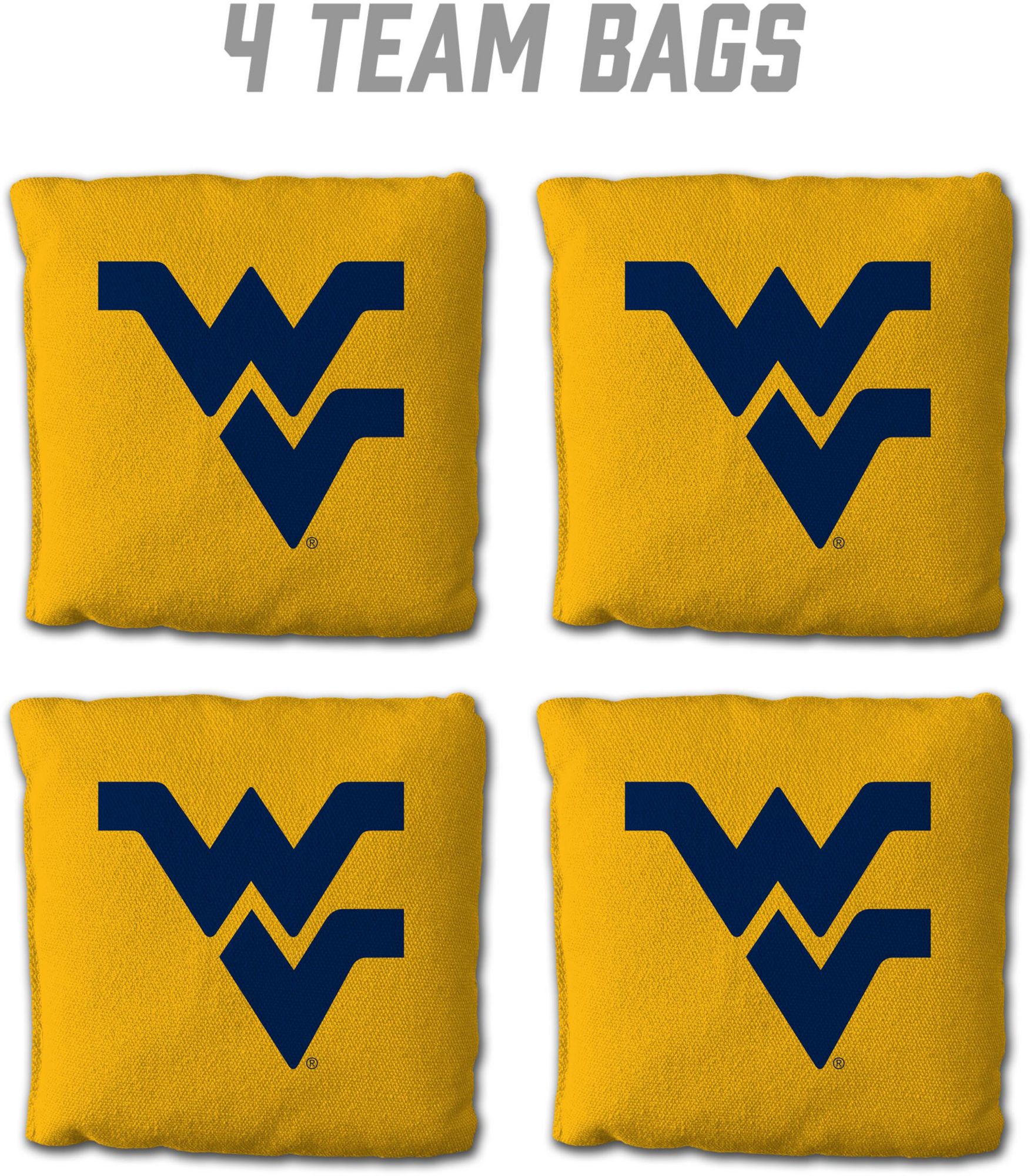 YouTheFan West Virginia Mountaineers Yellow 4-Pack Cornhole Bean Bag Set product image