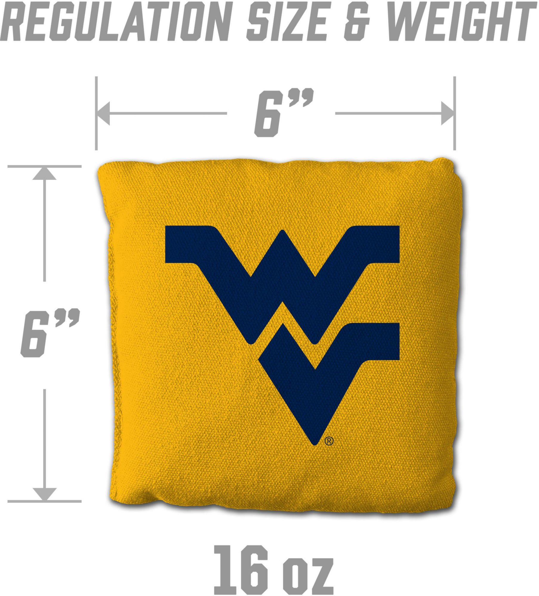 YouTheFan West Virginia Mountaineers Yellow 4-Pack Cornhole Bean Bag Set product image