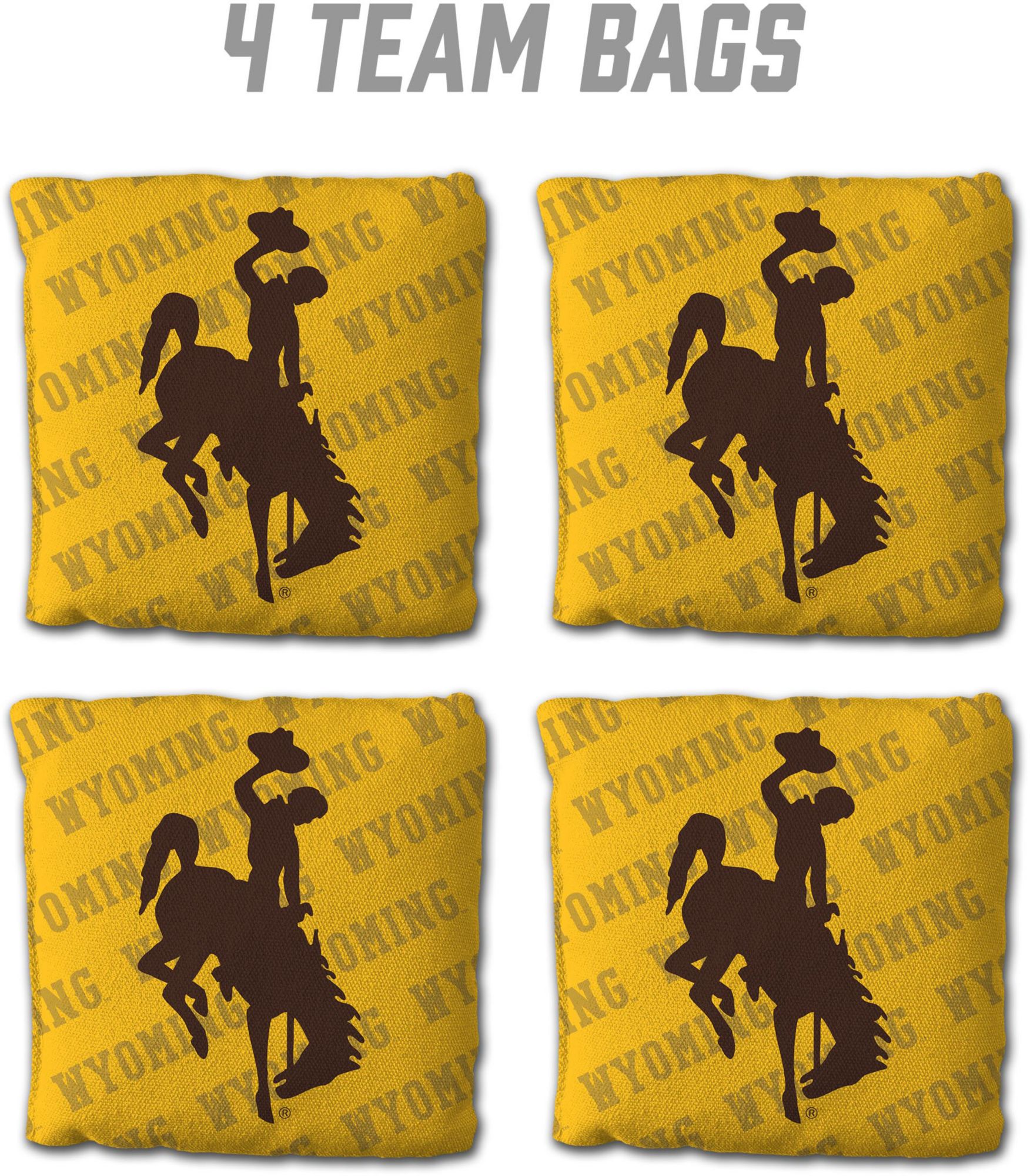 YouTheFan Wyoming Cowboys Yellow 4-Pack Cornhole Bean Bag Set product image