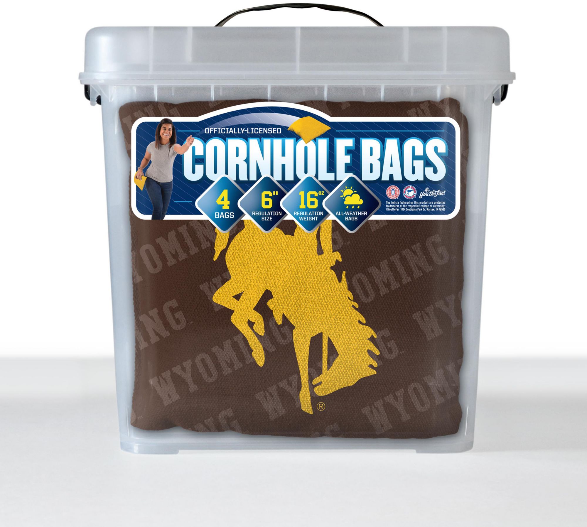 YouTheFan Wyoming Cowboys Brown 4-Pack Cornhole Bean Bag Set product image