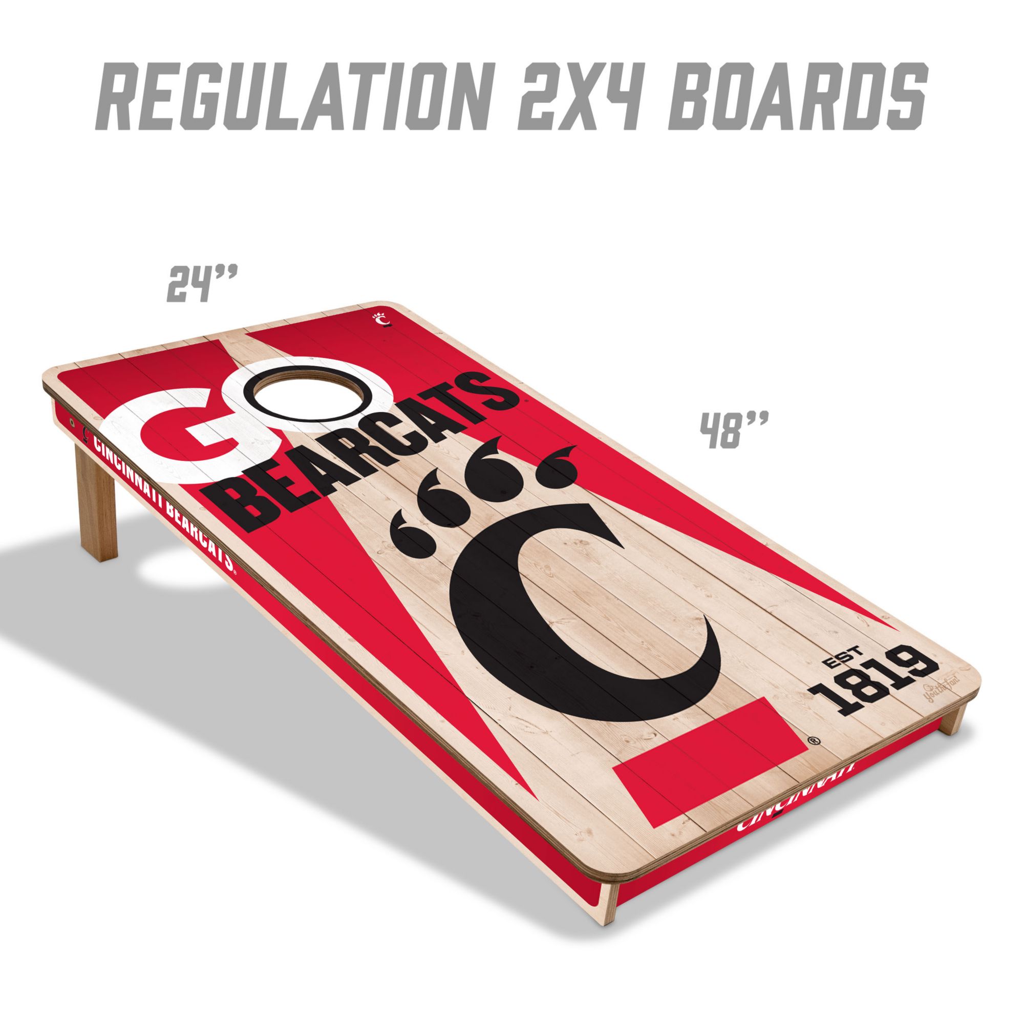 YouTheFan Cincinnati Bearcats 2' x 4' Cornhole Boards product image