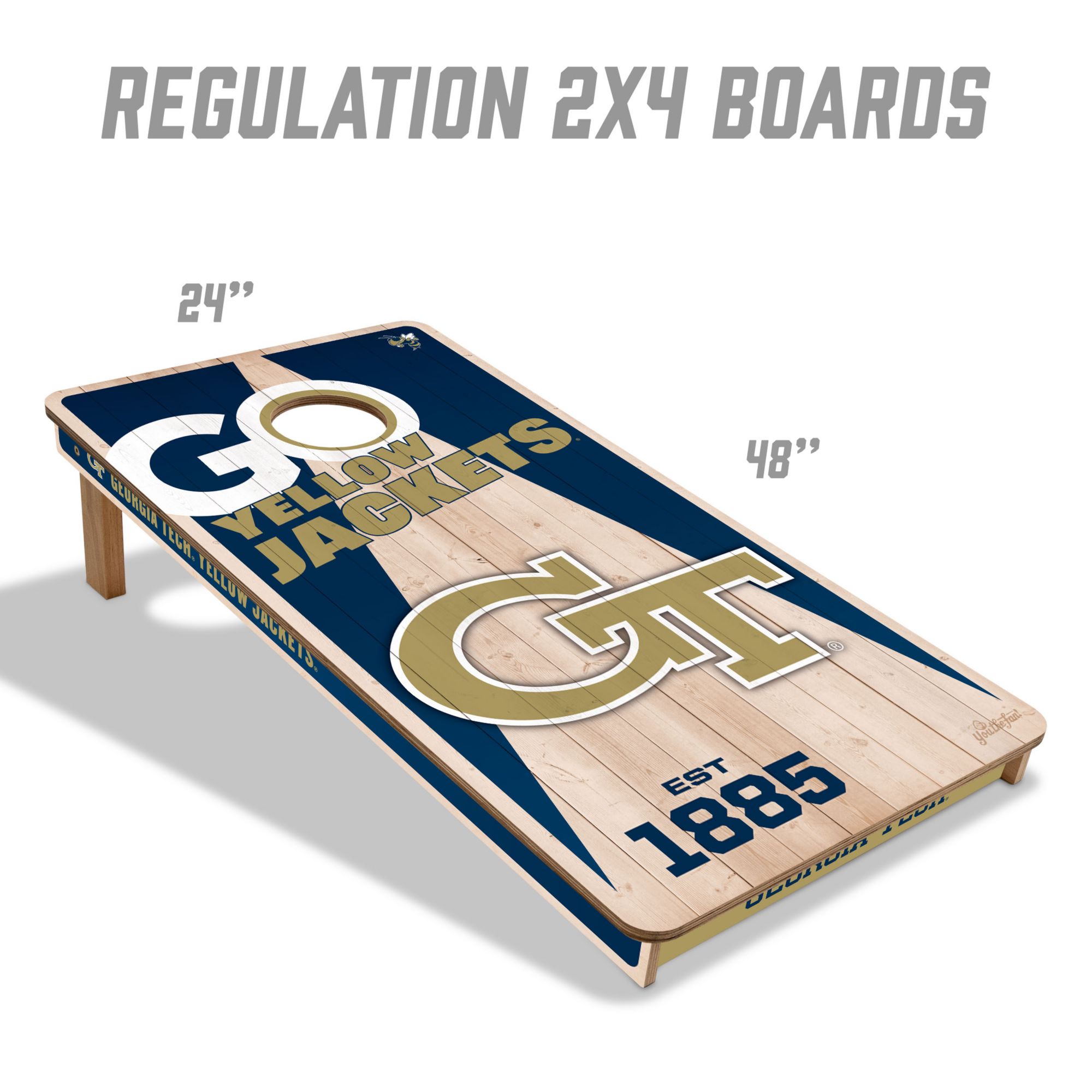 YouTheFan Georgia Tech Yellow Jackets 2' x 4' Cornhole Boards product image