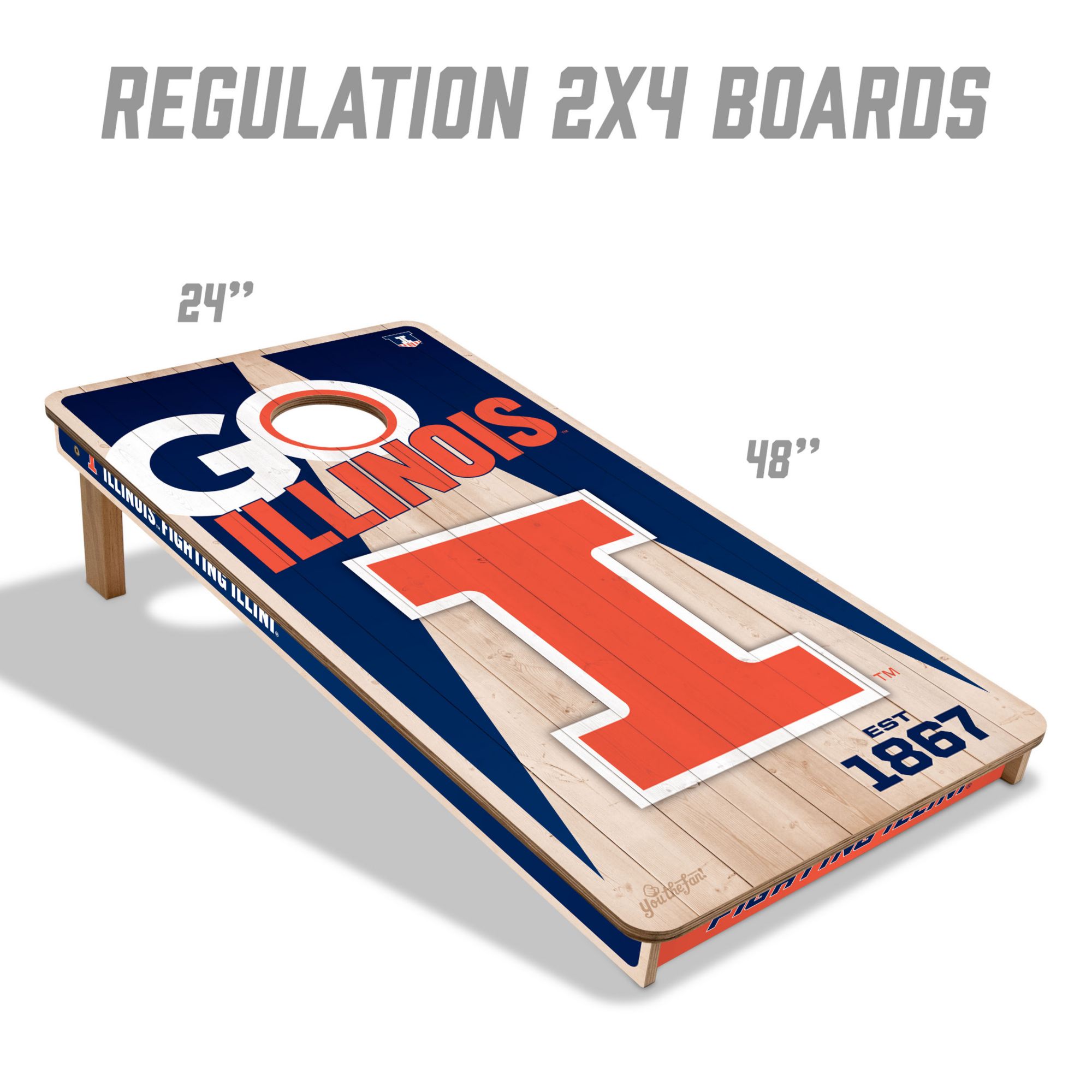 YouTheFan Illinois Fighting Illini 2' x 4' Cornhole Boards product image