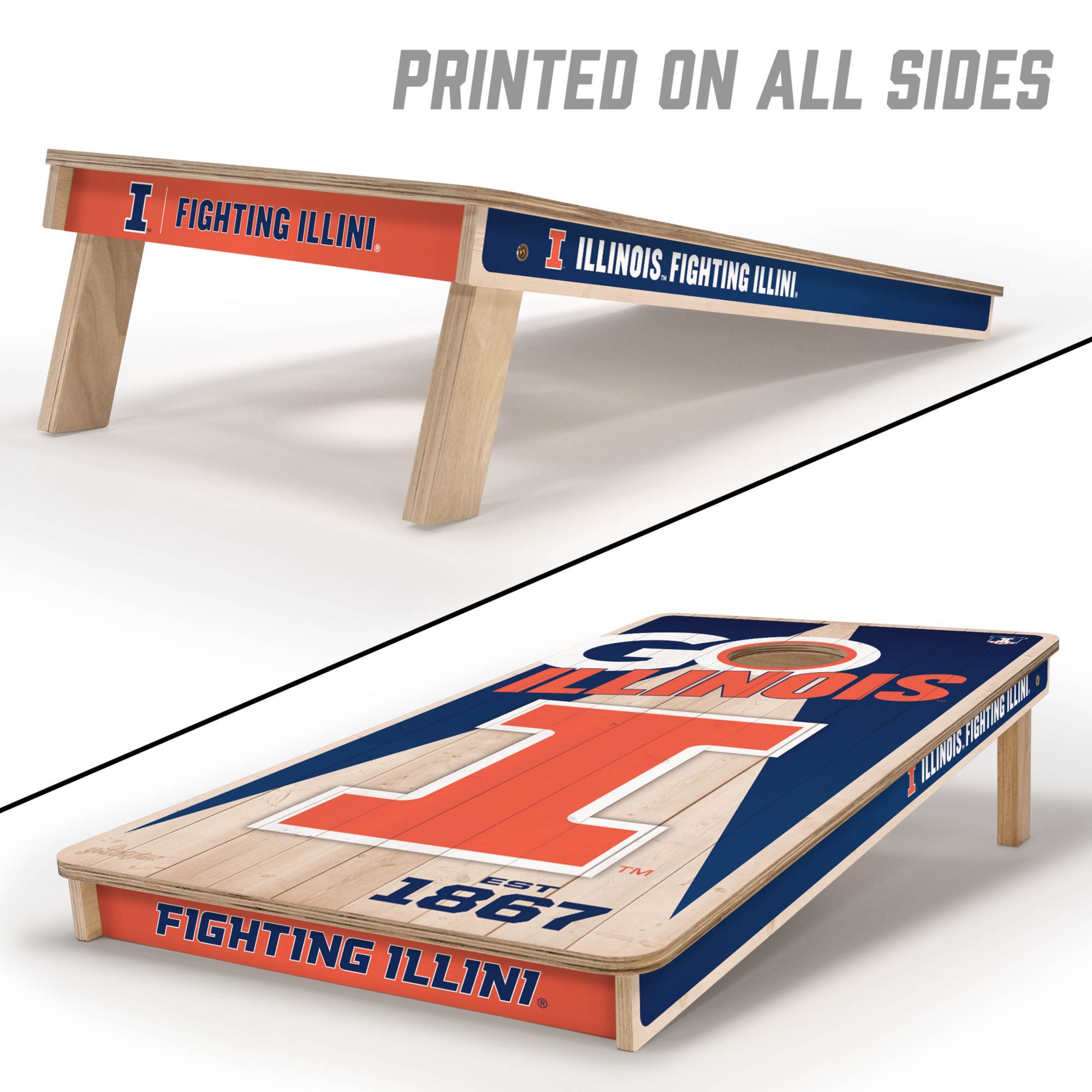 YouTheFan Illinois Fighting Illini 2' x 4' Cornhole Boards product image