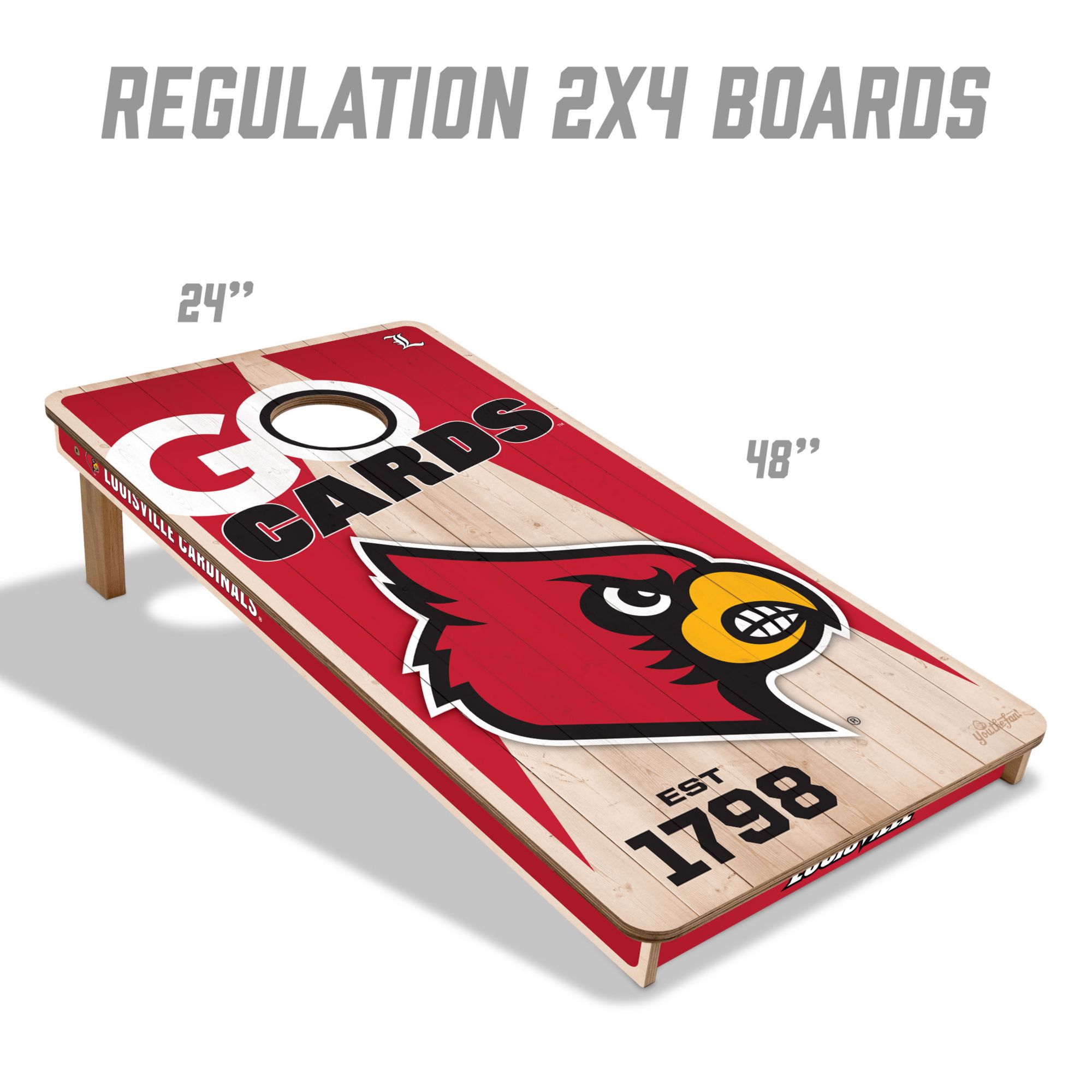 YouTheFan Louisville Cardinals 2' x 4' Cornhole Boards product image