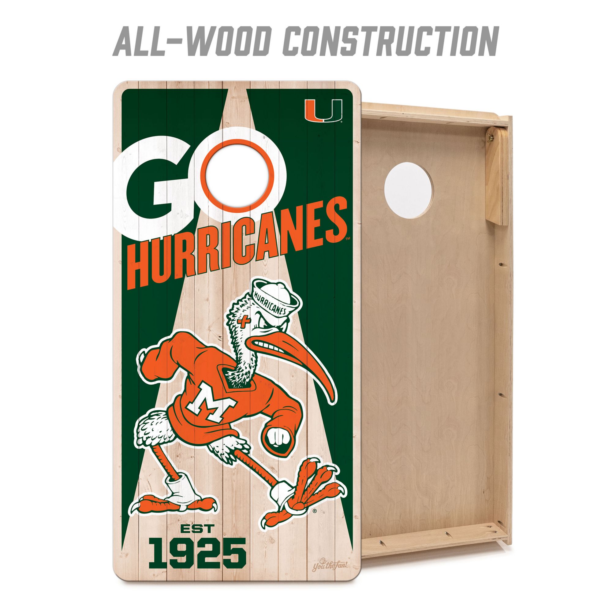 YouTheFan Miami (FL) Hurricanes 2' x 4' Cornhole Boards product image