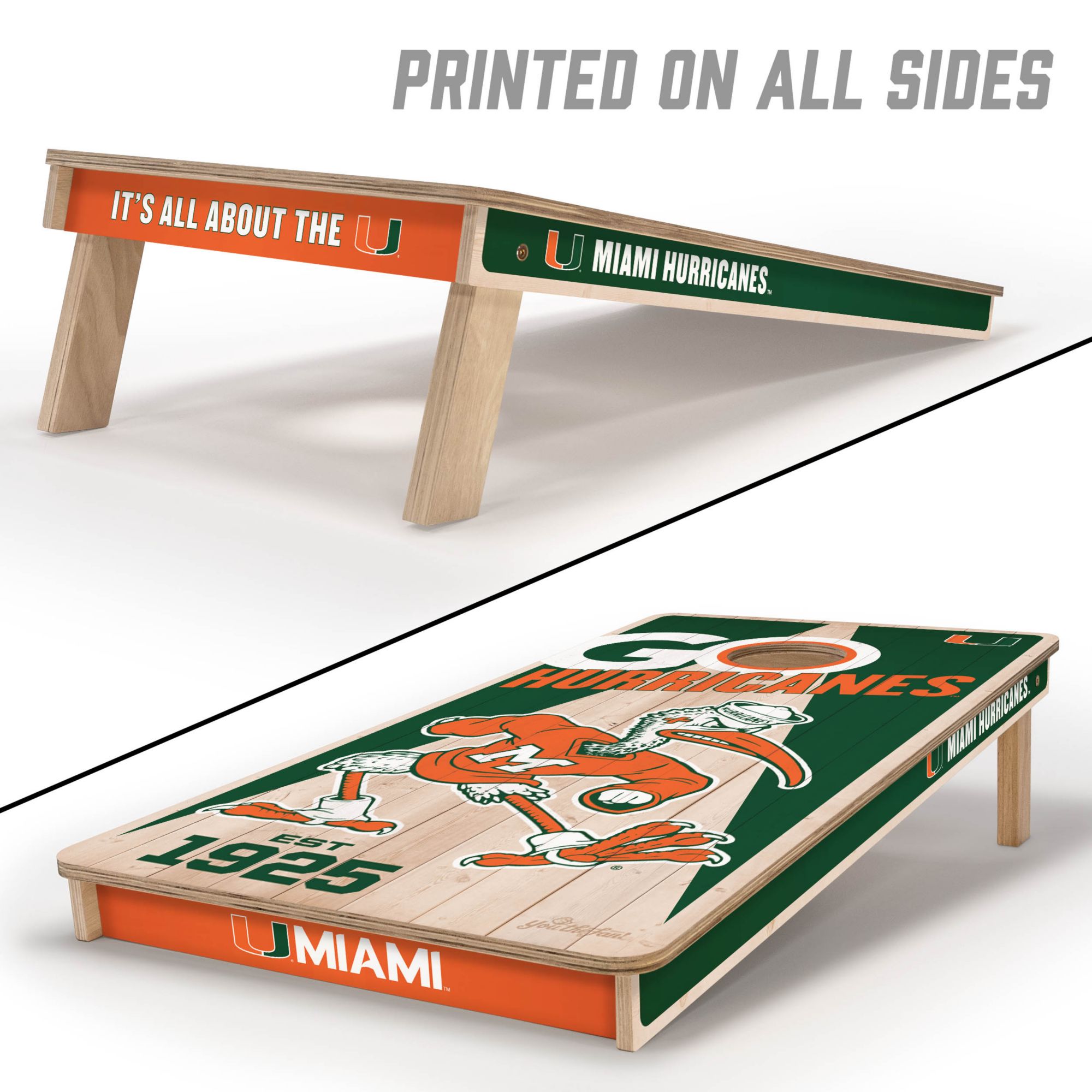 YouTheFan Miami (FL) Hurricanes 2' x 4' Cornhole Boards product image