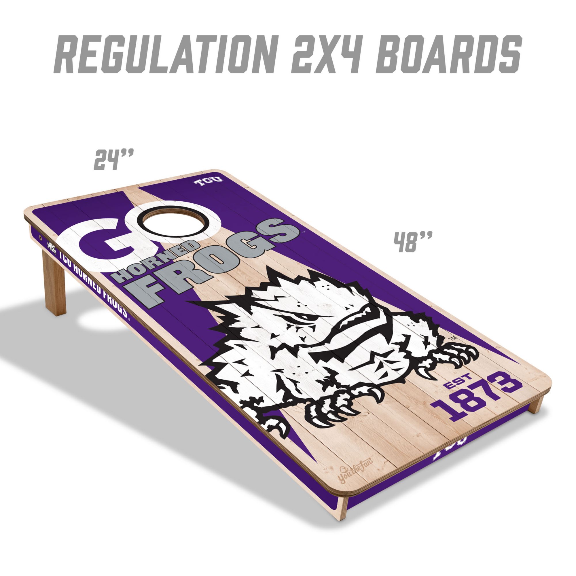 YouTheFan TCU Horned Frogs 2' x 4' Cornhole Boards product image