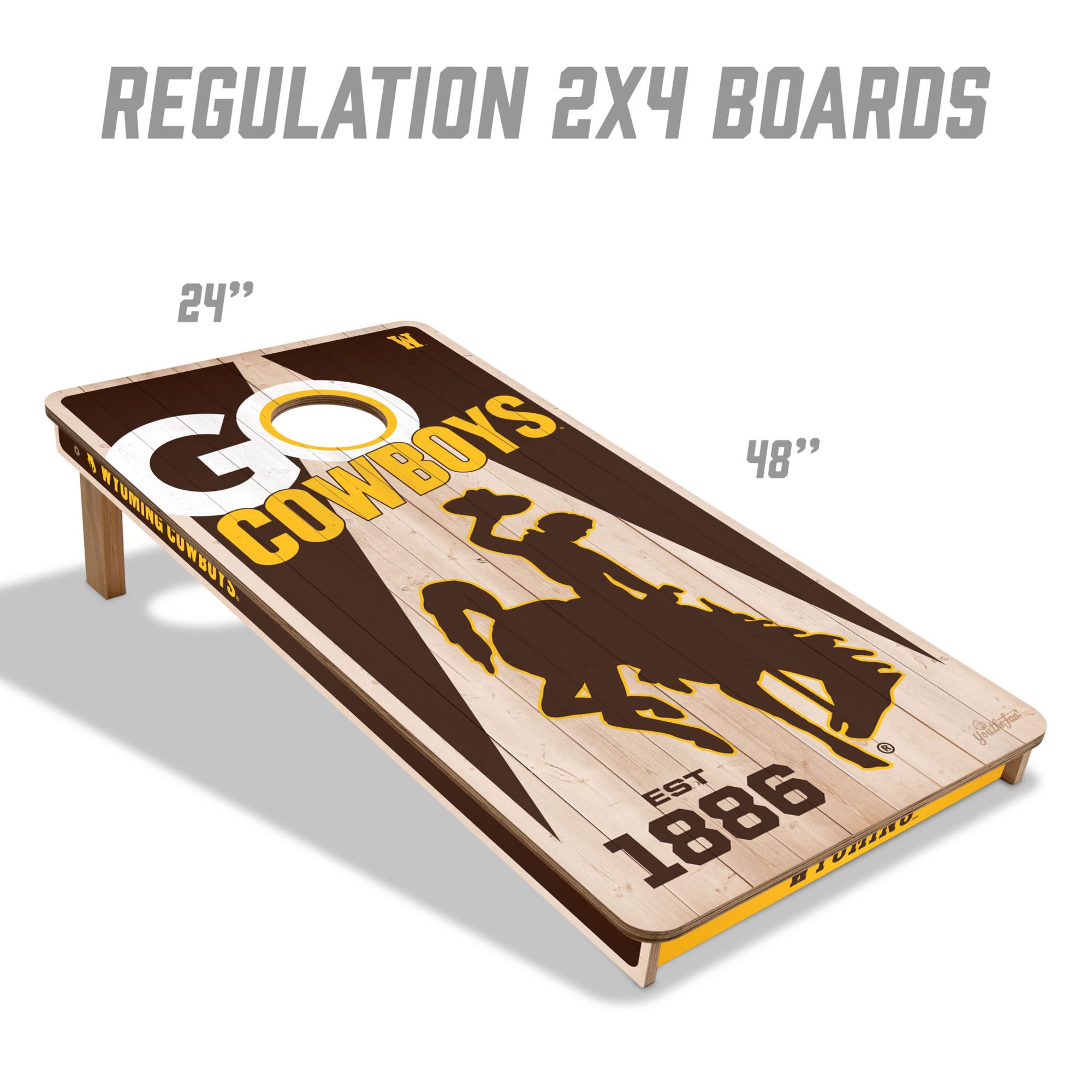 YouTheFan Wyoming Cowboys 2' x 4' Cornhole Boards product image