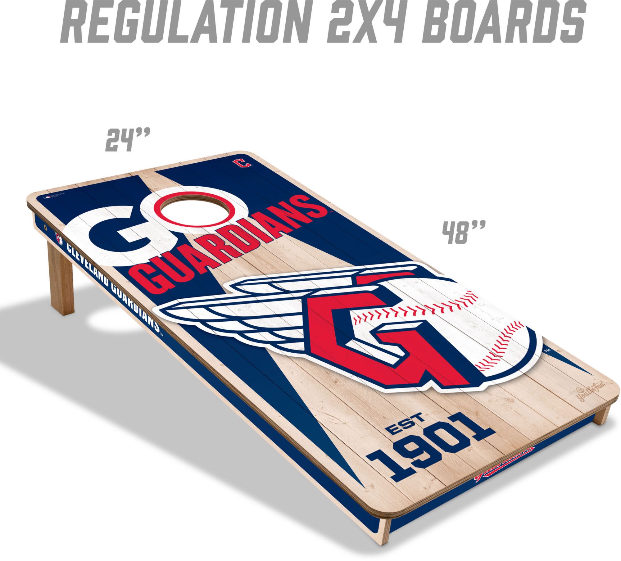 YouTheFan Cleveland Guardinas 2' x 4' Cornhole Boards product image
