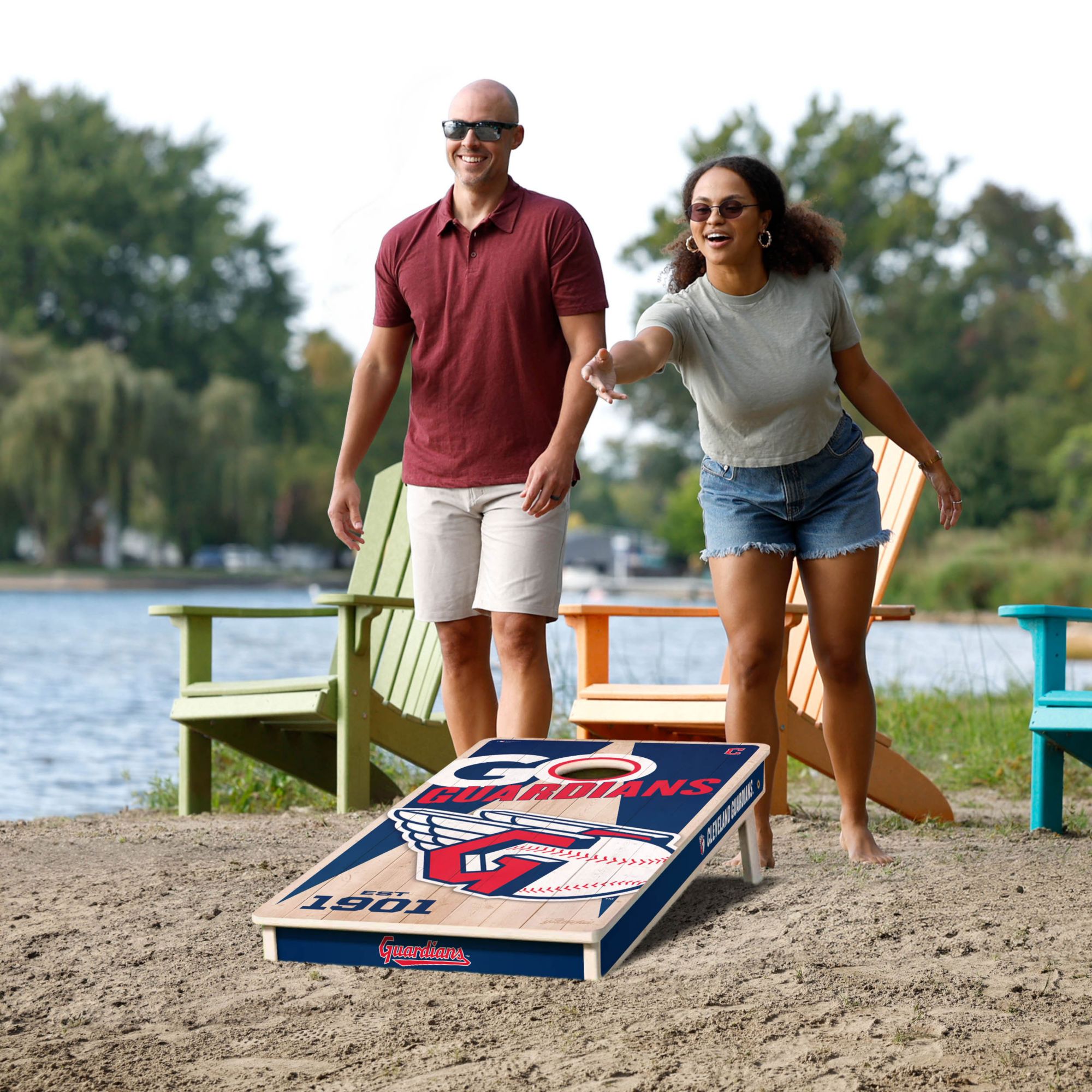 YouTheFan Cleveland Guardinas 2' x 4' Cornhole Boards product image