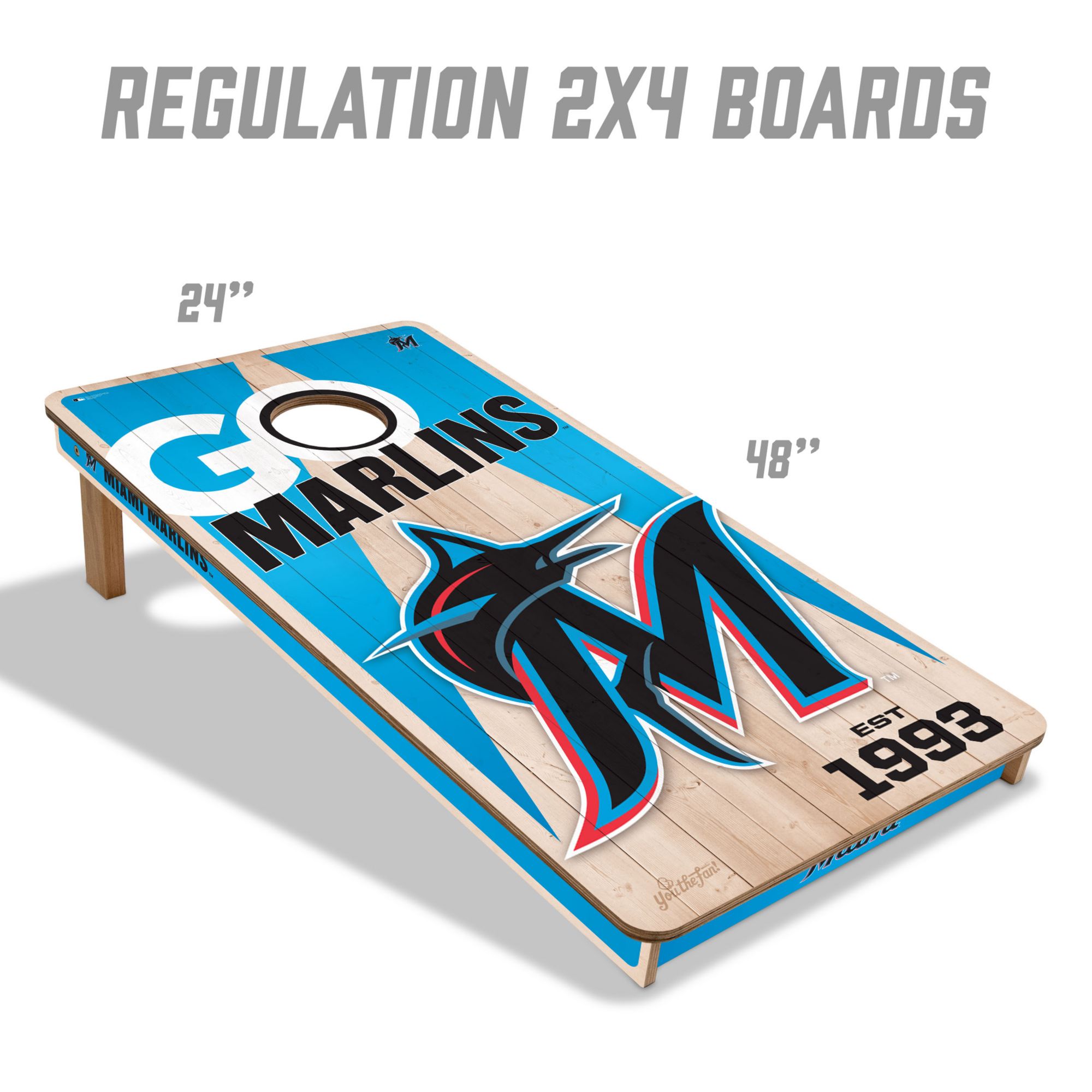 YouTheFan Miami Marlins 2' x 4' Cornhole Boards product image