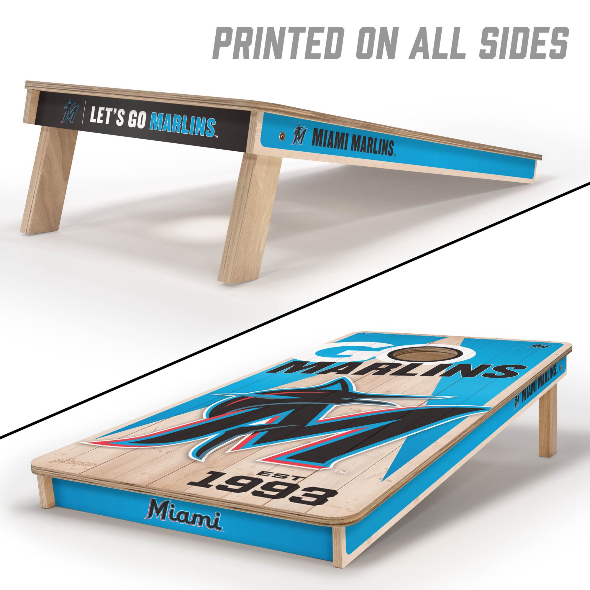 YouTheFan Miami Marlins 2' x 4' Cornhole Boards product image