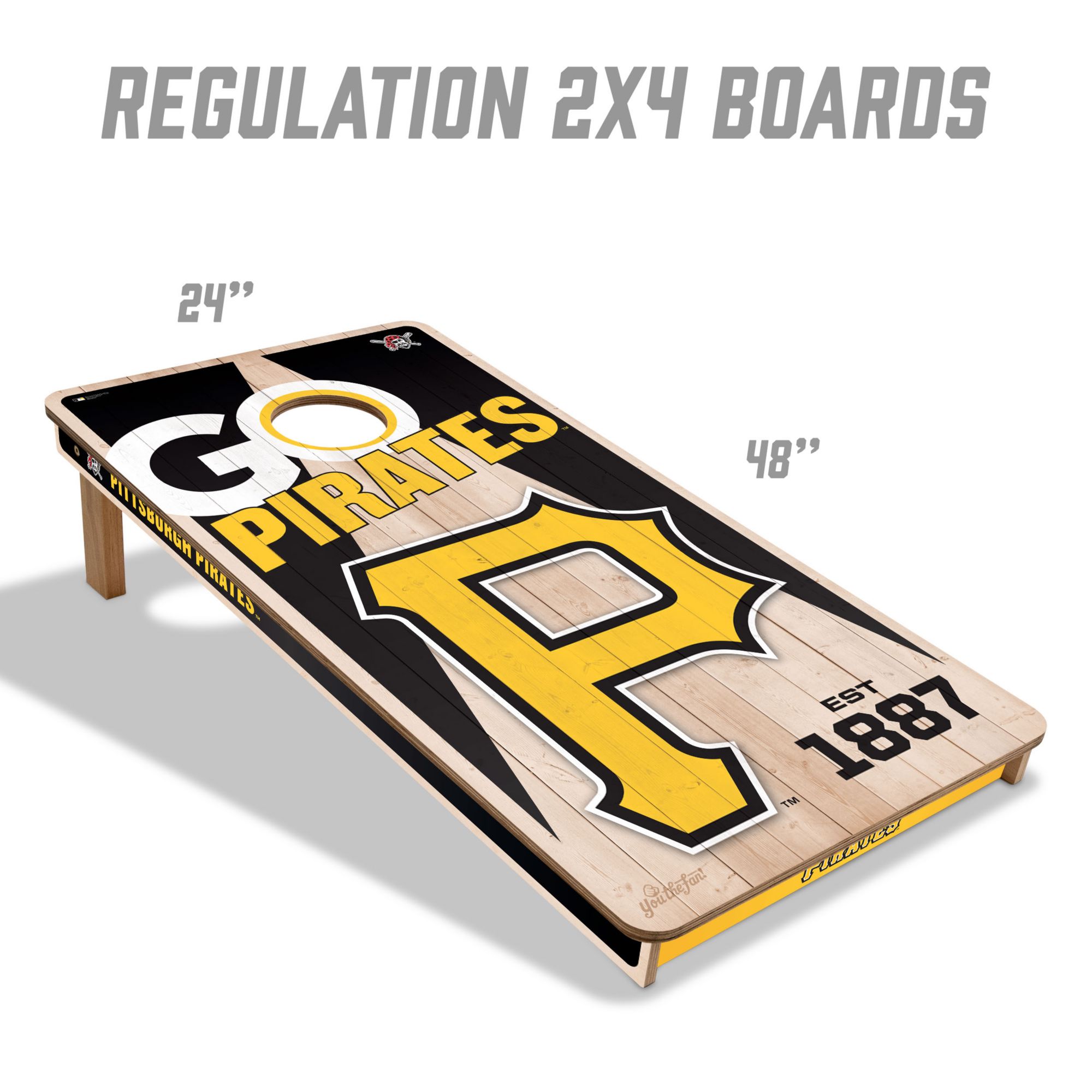 YouTheFan Pittsburgh Pirates 2' x 4' Cornhole Boards product image