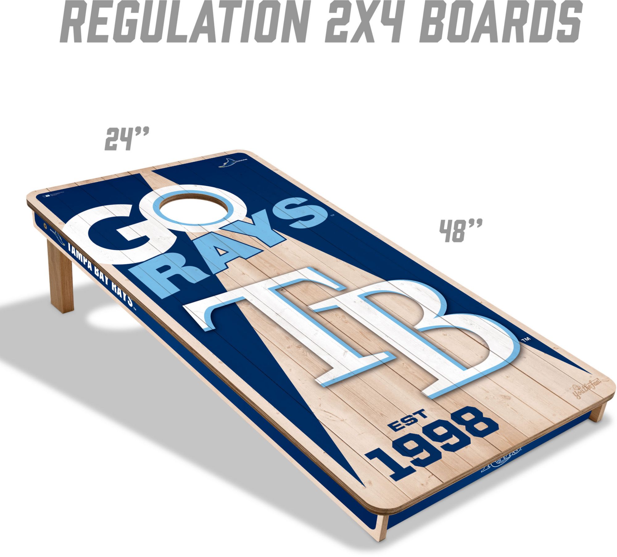 YouTheFan Tampa Bay Rays 2' x 4' Cornhole Boards product image
