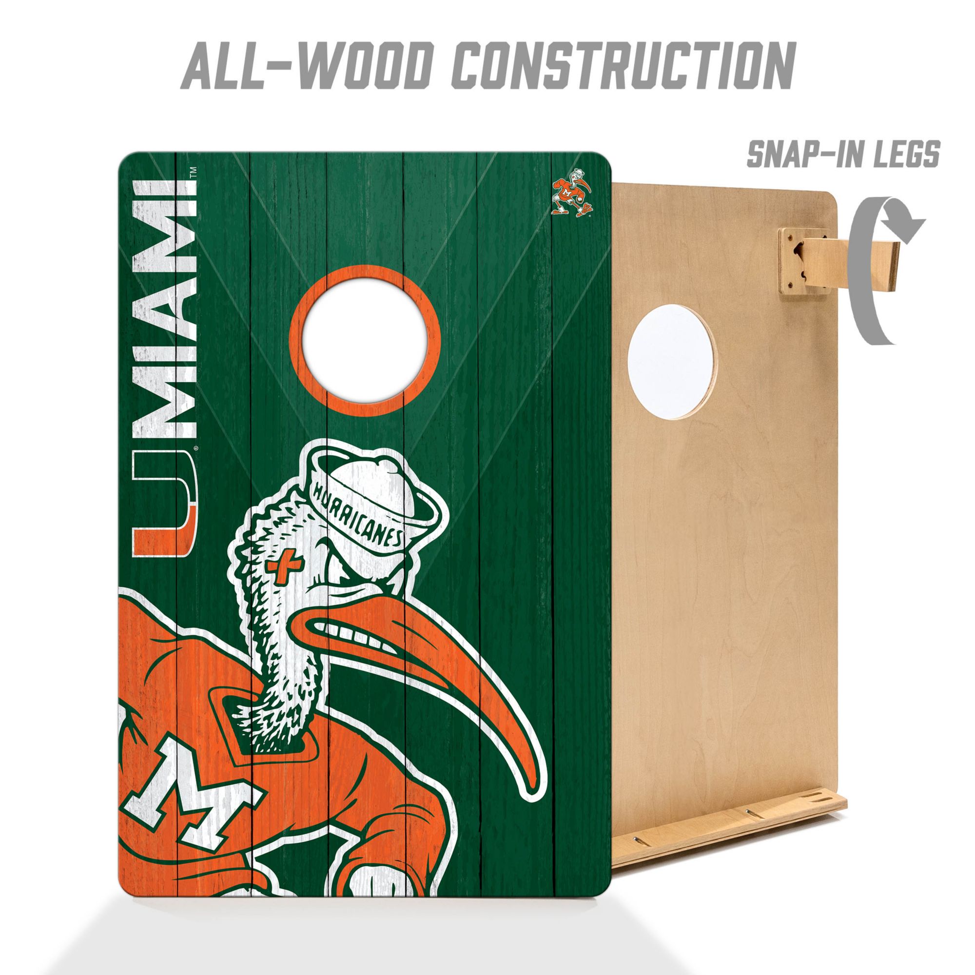 YouTheFan Miami (FL) Hurricanes 2' x 3' Cornhole Boards product image