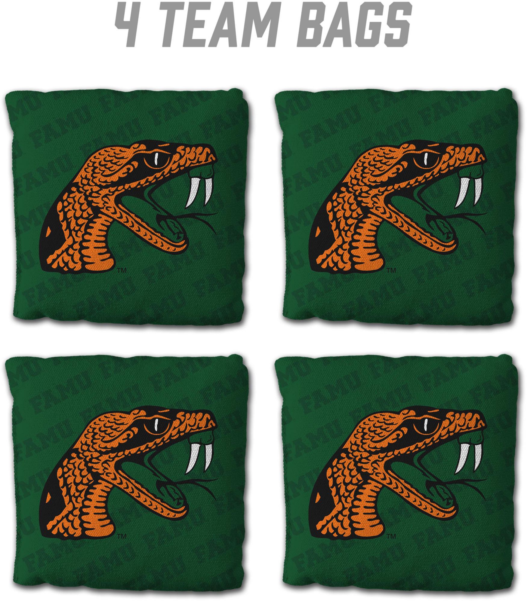YouTheFan Florida A&M Rattlers Green 4-Pack Cornhole Bean Bag Set product image