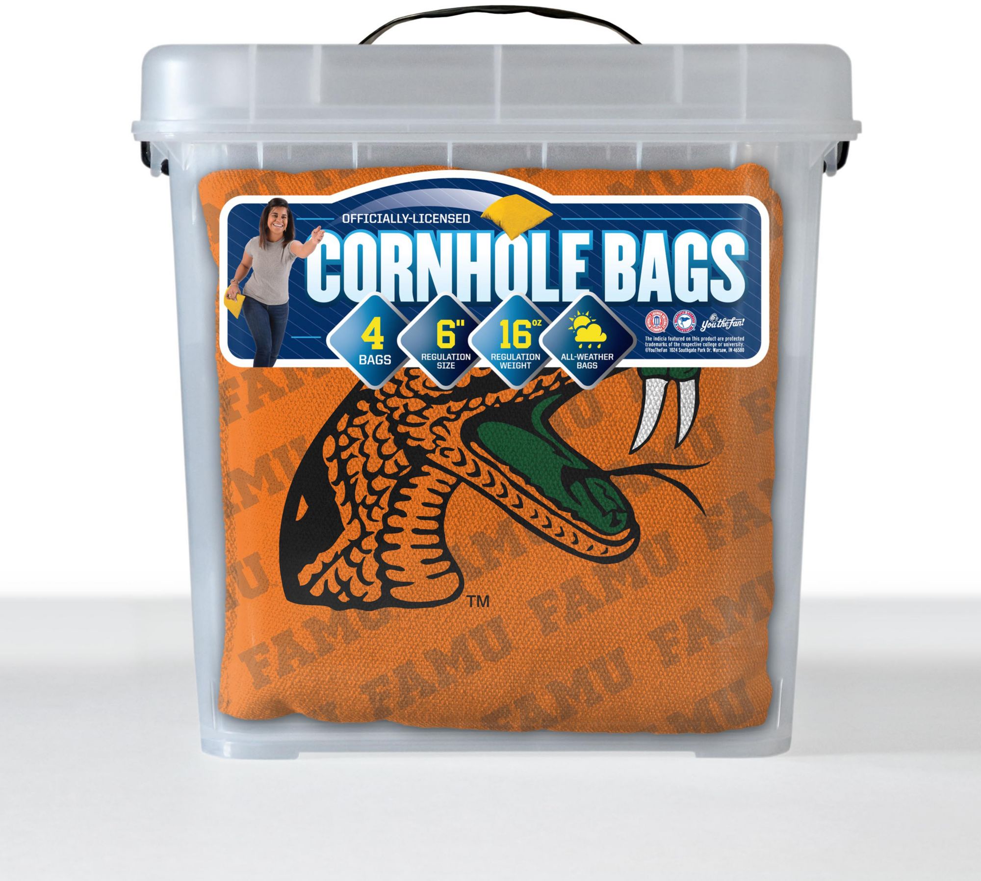 YouTheFan Florida A&M Rattlers Orange 4-Pack Cornhole Bean Bag Set product image