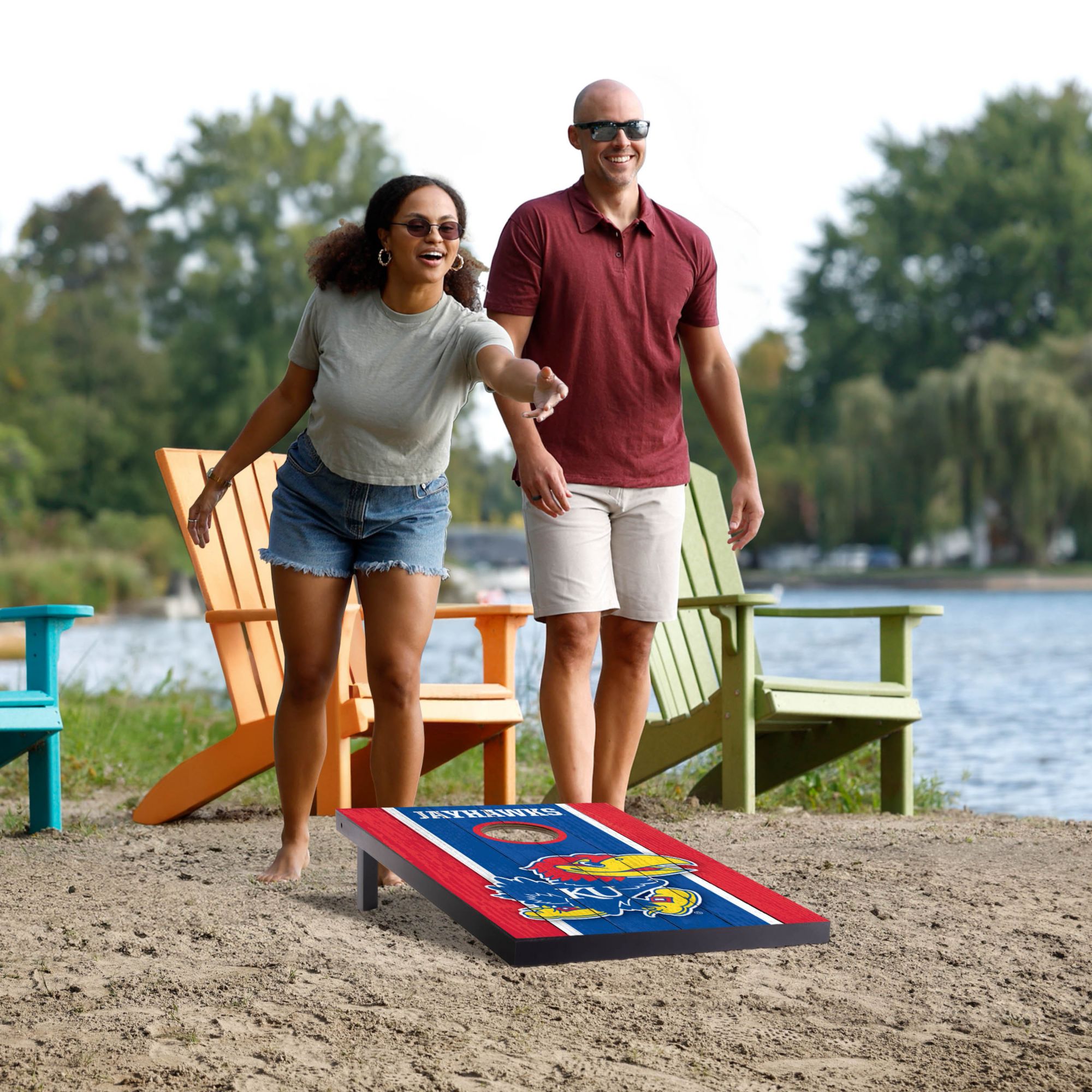 YouTheFan Kansas Jayhawks 2' x 3' MDF Cornhole Boards product image