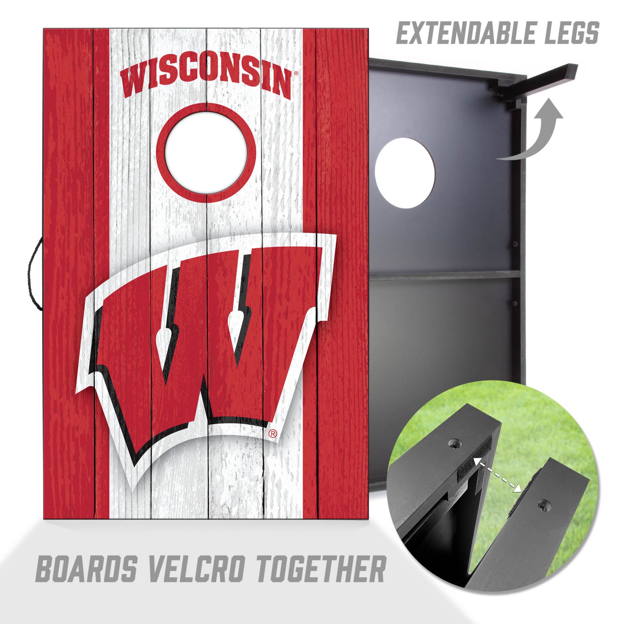 YouTheFan Wisconsin Badgers 2' x 3' MDF Cornhole Boards product image