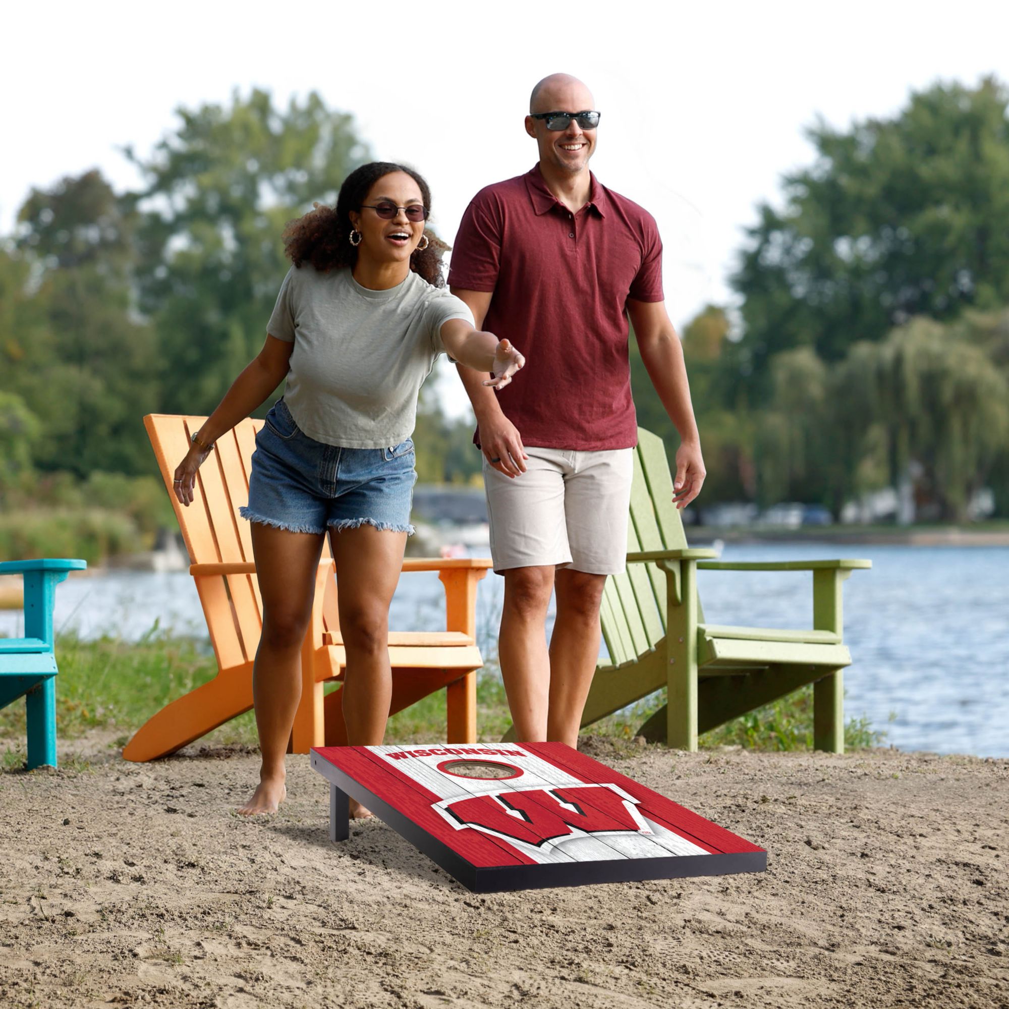 YouTheFan Wisconsin Badgers 2' x 3' MDF Cornhole Boards product image