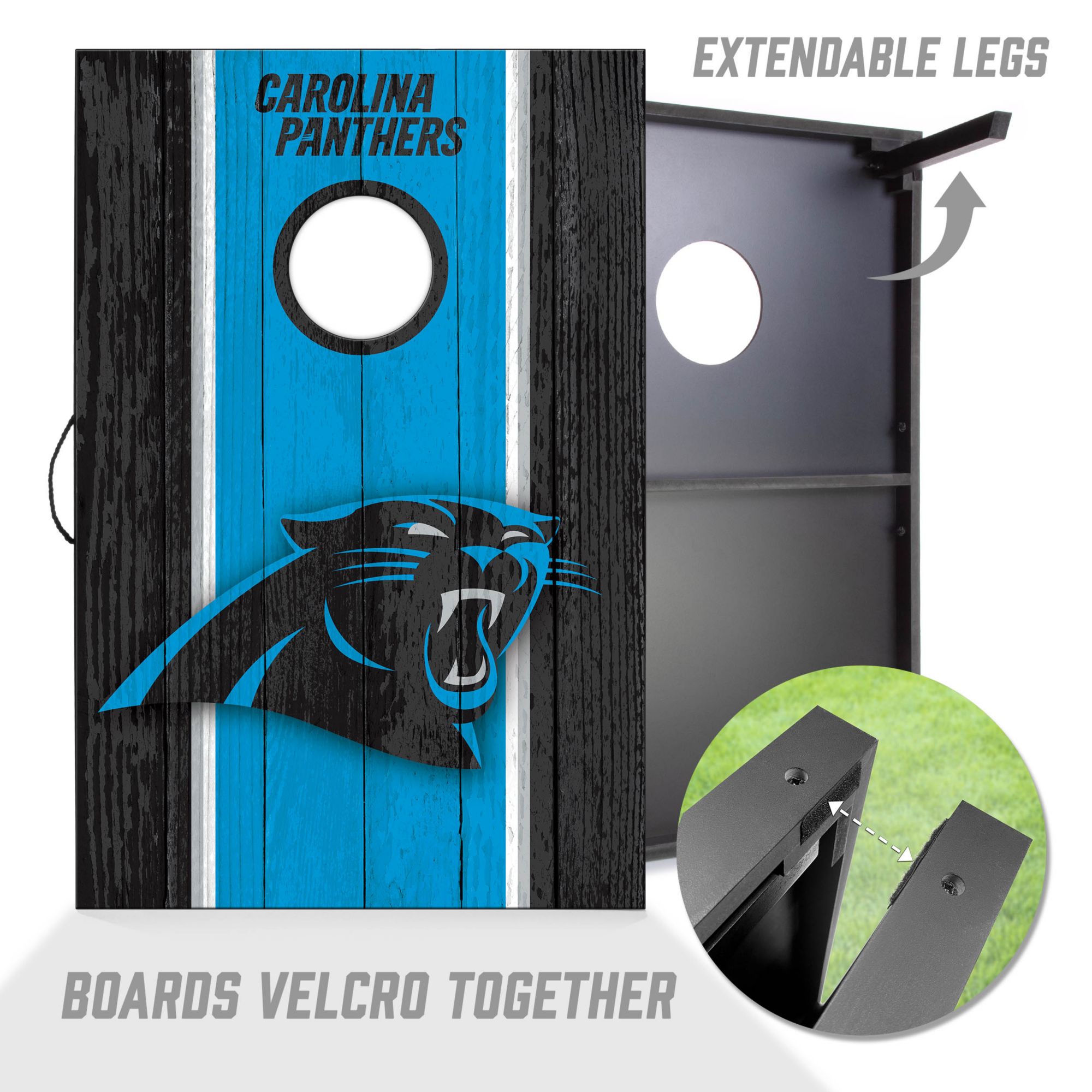 YouTheFan Carolina Panthers 2' x 3' MDF Cornhole Boards product image