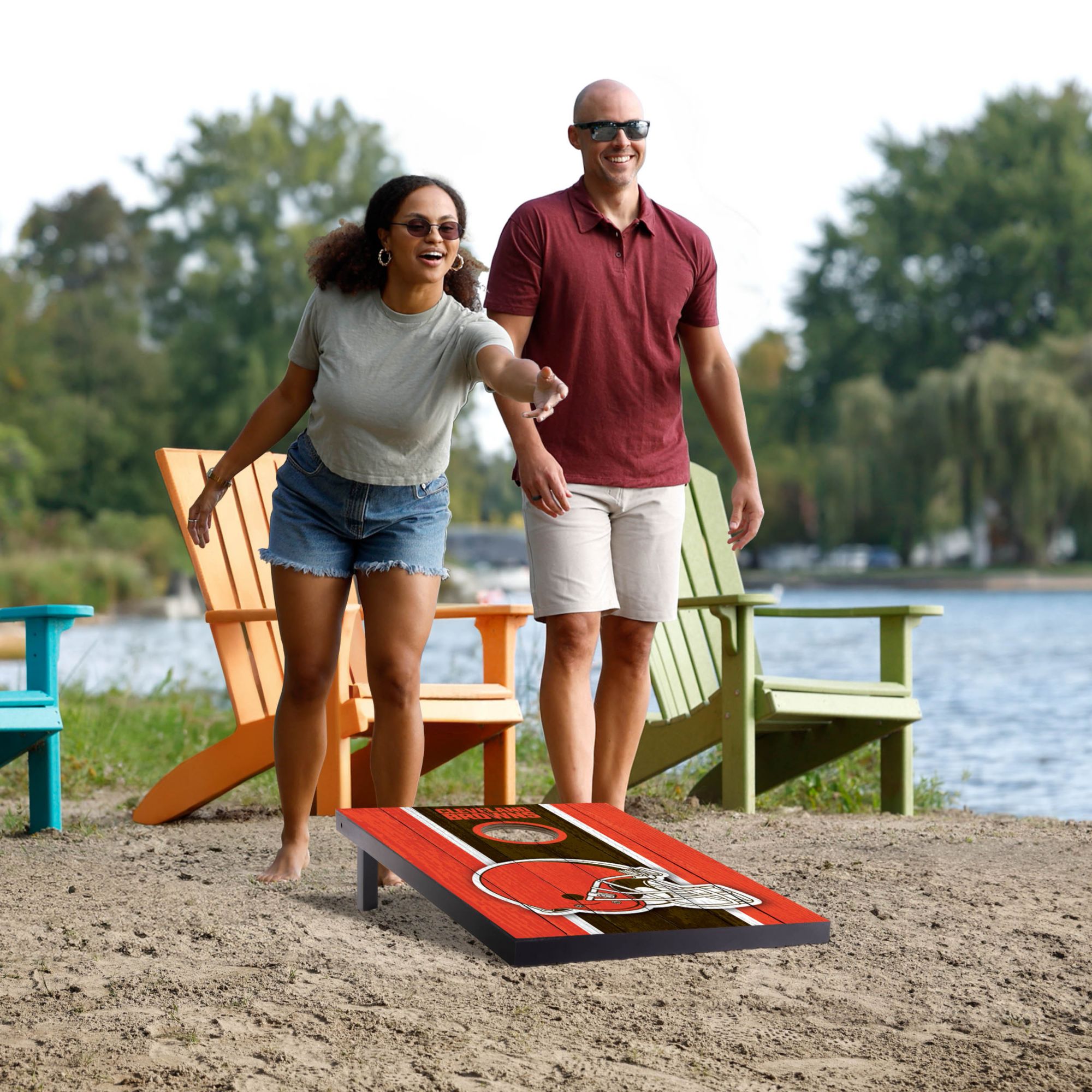 YouTheFan Cleveland Browns 2' x 3' MDF Cornhole Boards product image