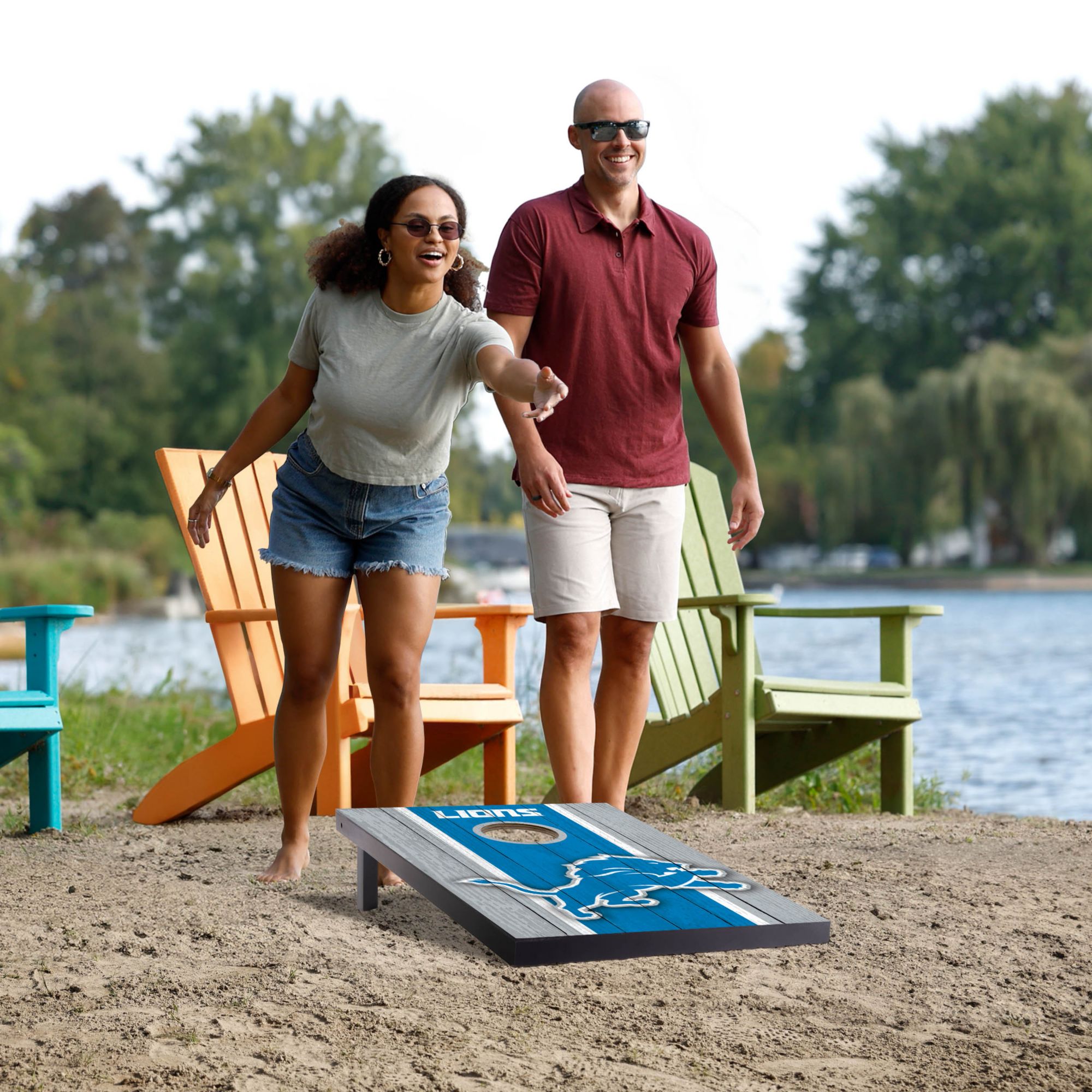 YouTheFan Detroit Lions 2' x 3' MDF Cornhole Boards product image