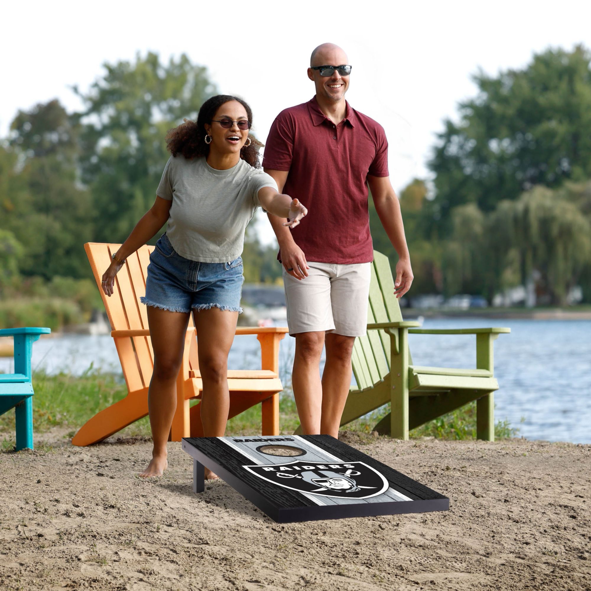 YouTheFan Las Vegas Raiders 2' x 3' MDF Cornhole Boards product image