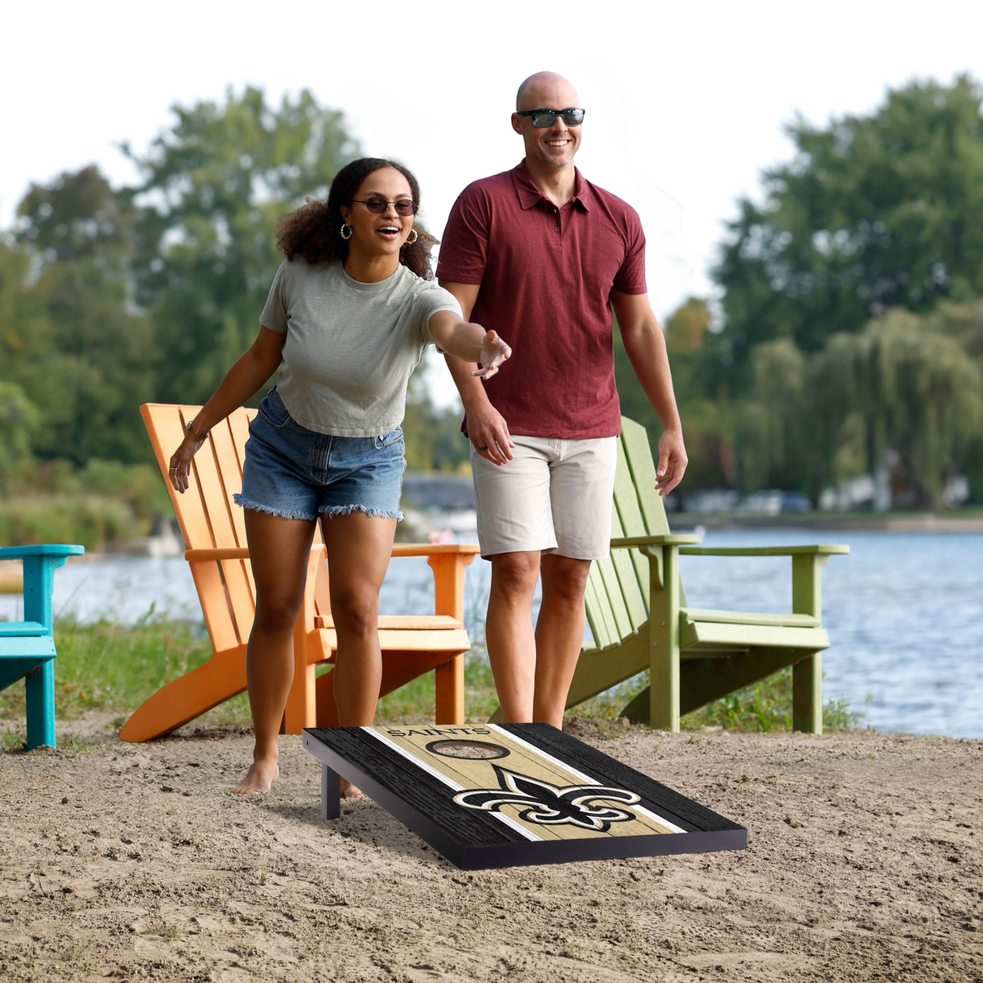 YouTheFan New Orleans Saints 2' x 3' MDF Cornhole Boards product image