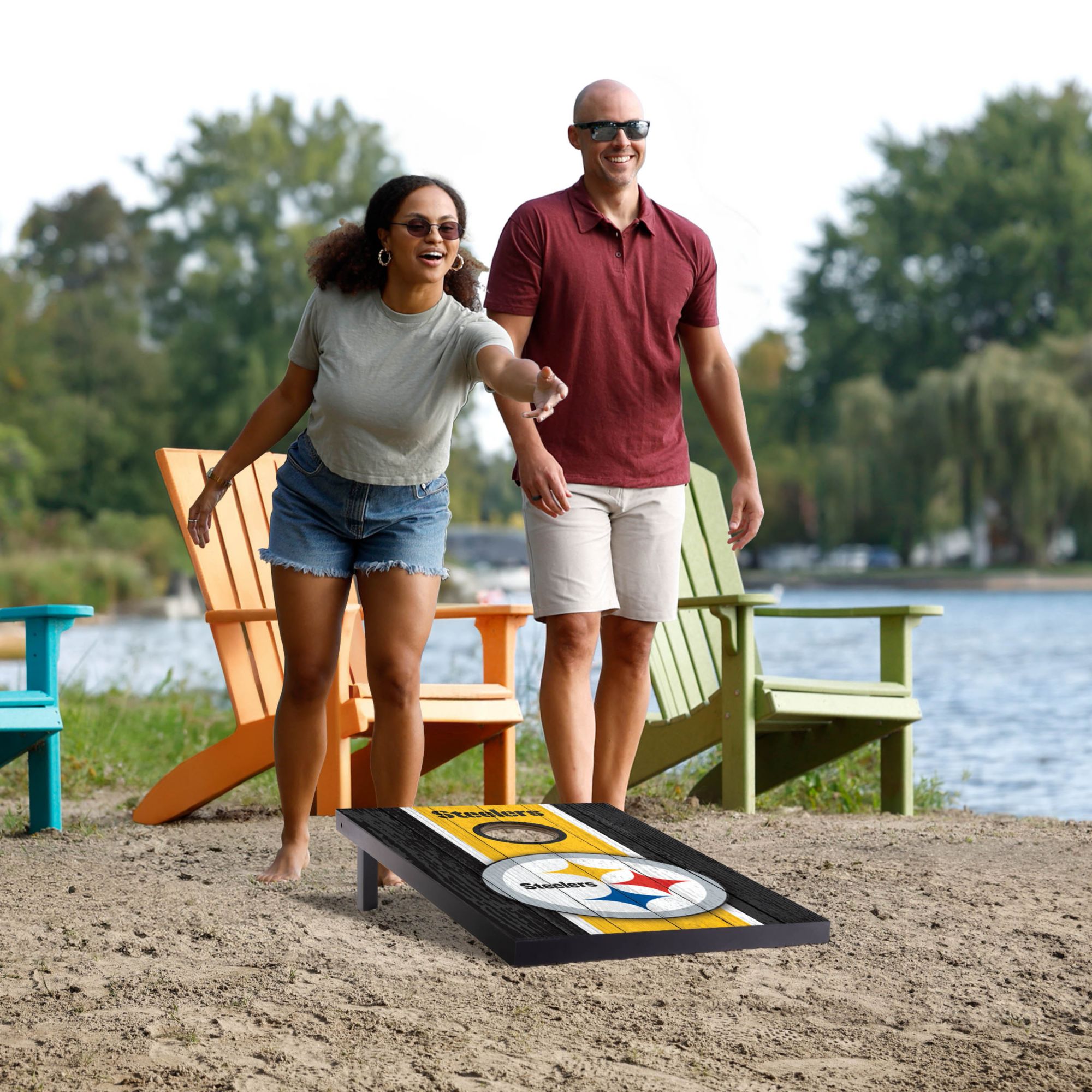 YouTheFan Pittsburgh Steelers 2' x 3' MDF Cornhole Boards product image