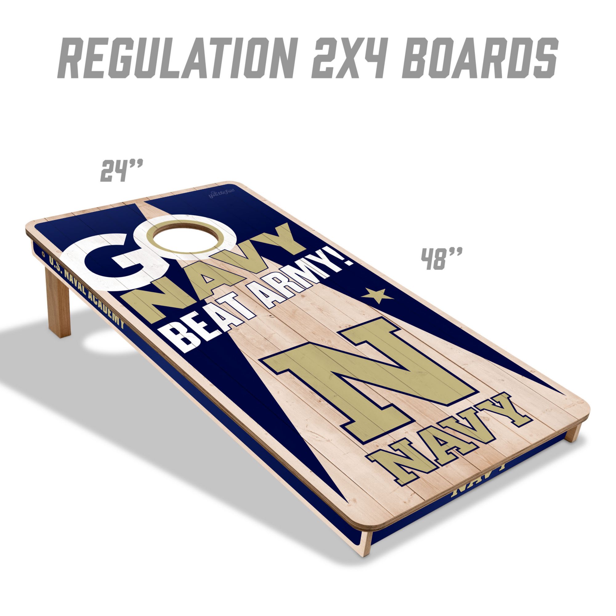 YouTheFan Navy Midshipmen 2' x 4' Cornhole Boards product image